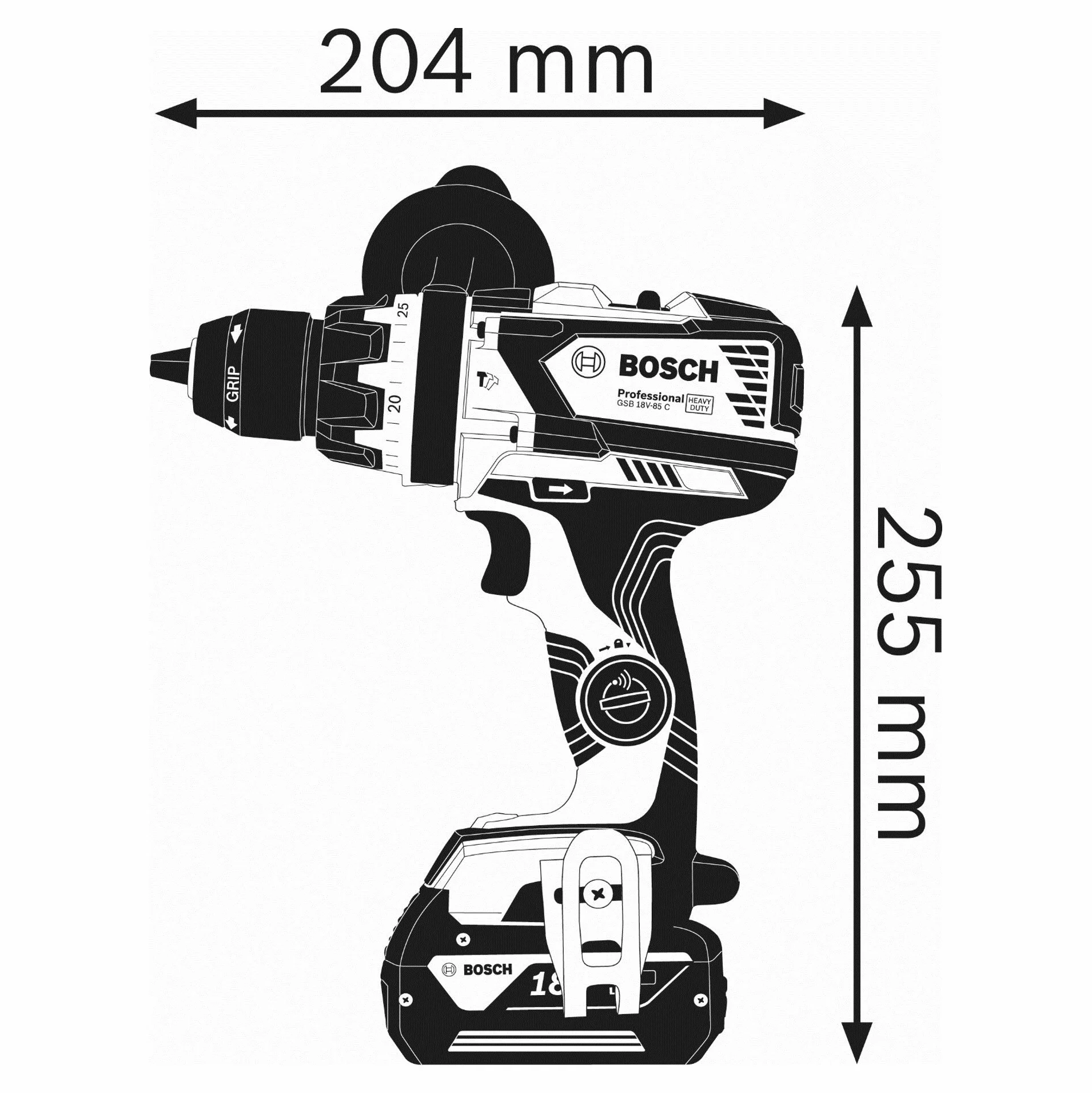 Bosch Professional 18 V akumulatorowa wiertarko-wkrętarka udarowa GSB 18 V-85 C (maks. moment obrotowy: 85 Nm, Connect Ready, bez akumulatorów i ładowarki, w L-BOXX 136)