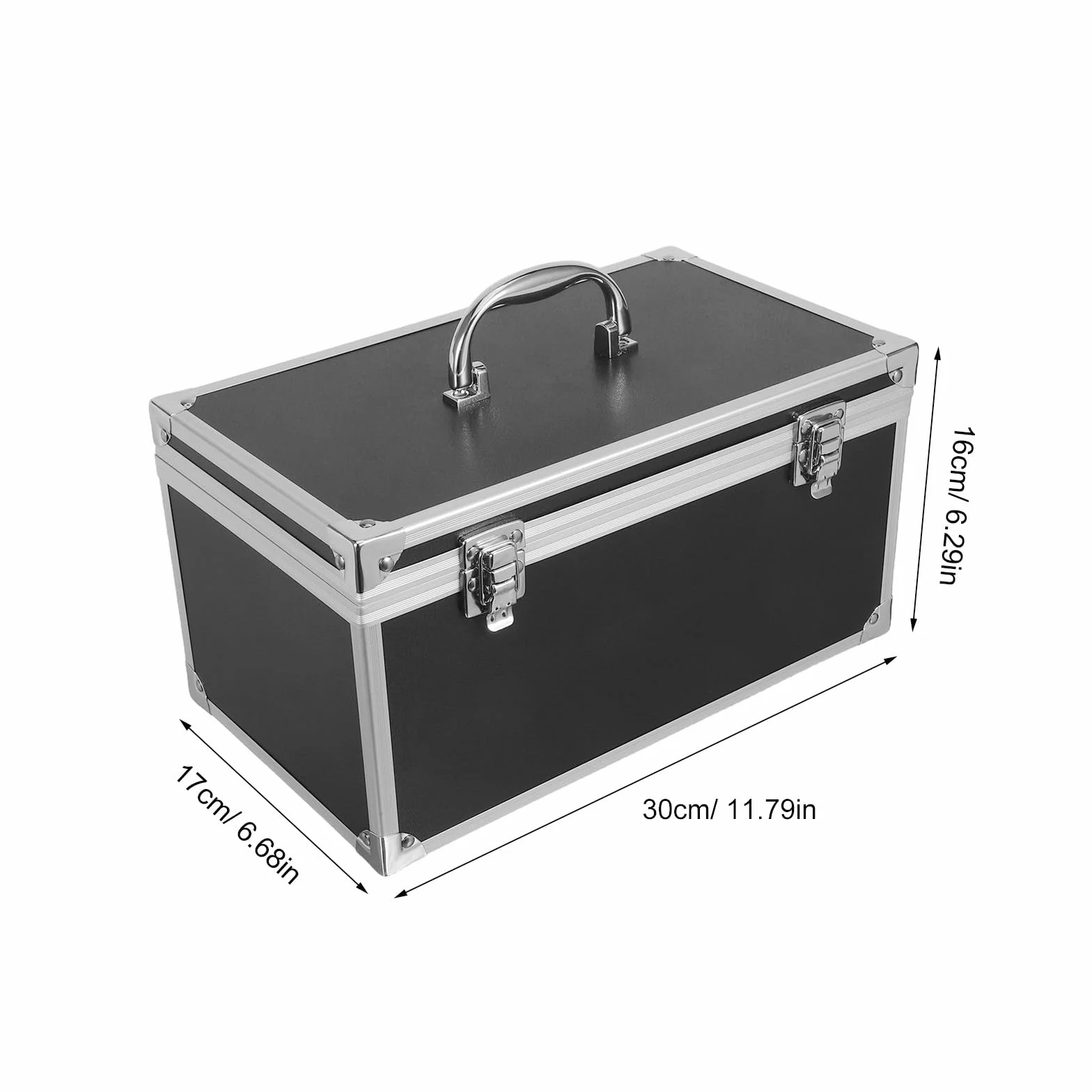 Aluminiowa walizka narzędziowa z ochroną piankową, odporna na uderzenia skrzynka do przechowywania, bezpieczne zamknięcie do użytku DIY i warsztatu, 29 x 16 x 15 cm