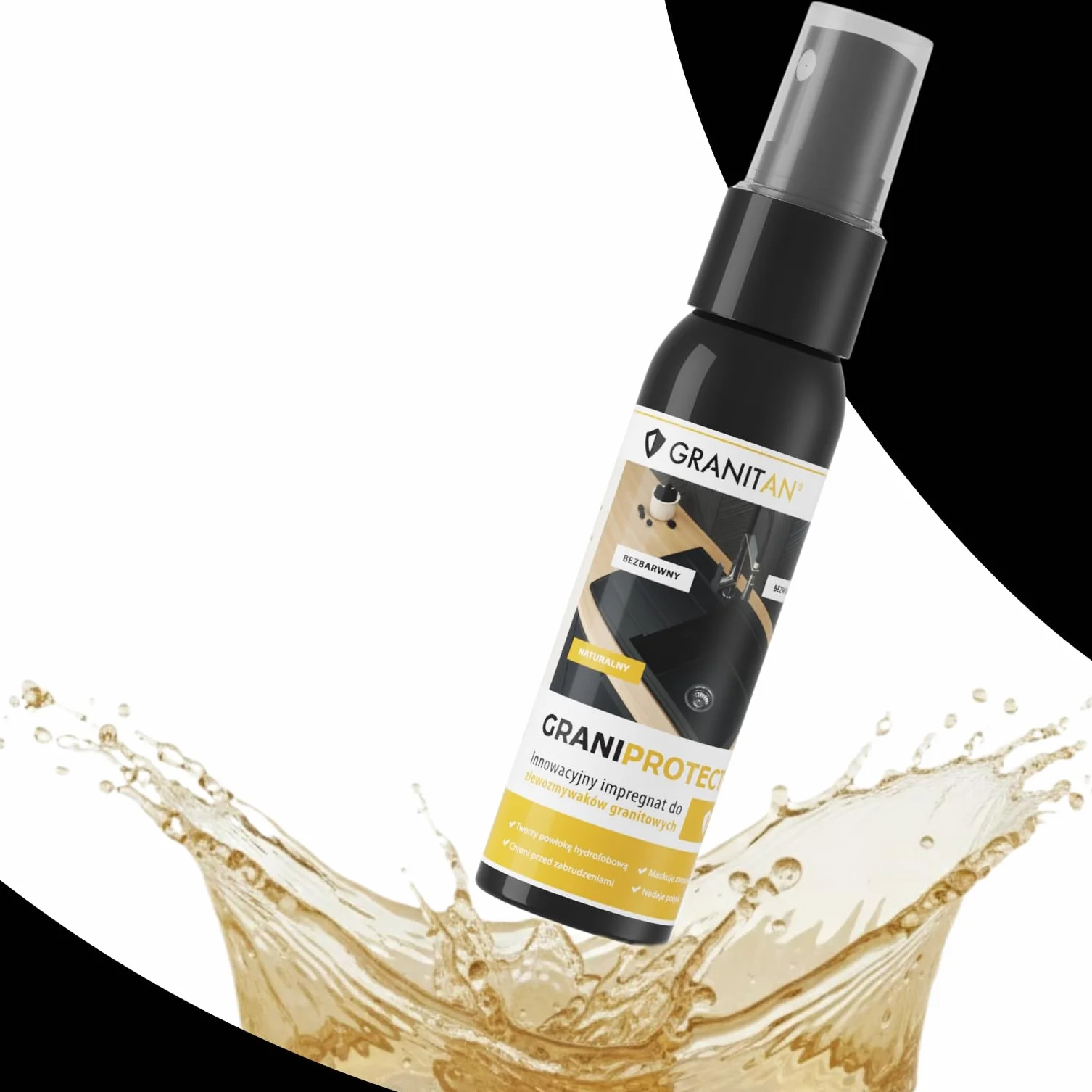 Granitan Impregnacja do zlewozmywaków granitowych, politura – uszczelnienie – 200 ml, GraniProtect – odporny na zarysowania środek impregnujący do tworzyw sztucznych, warstwa ochronna