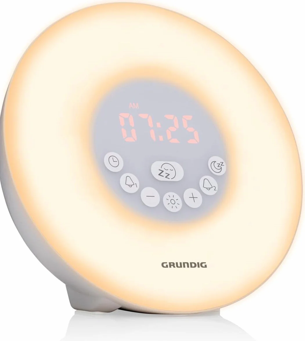 Grundig Budzik świetlny z radiem FM, symulacja świtu, 10 dźwięków, LED, drzemka