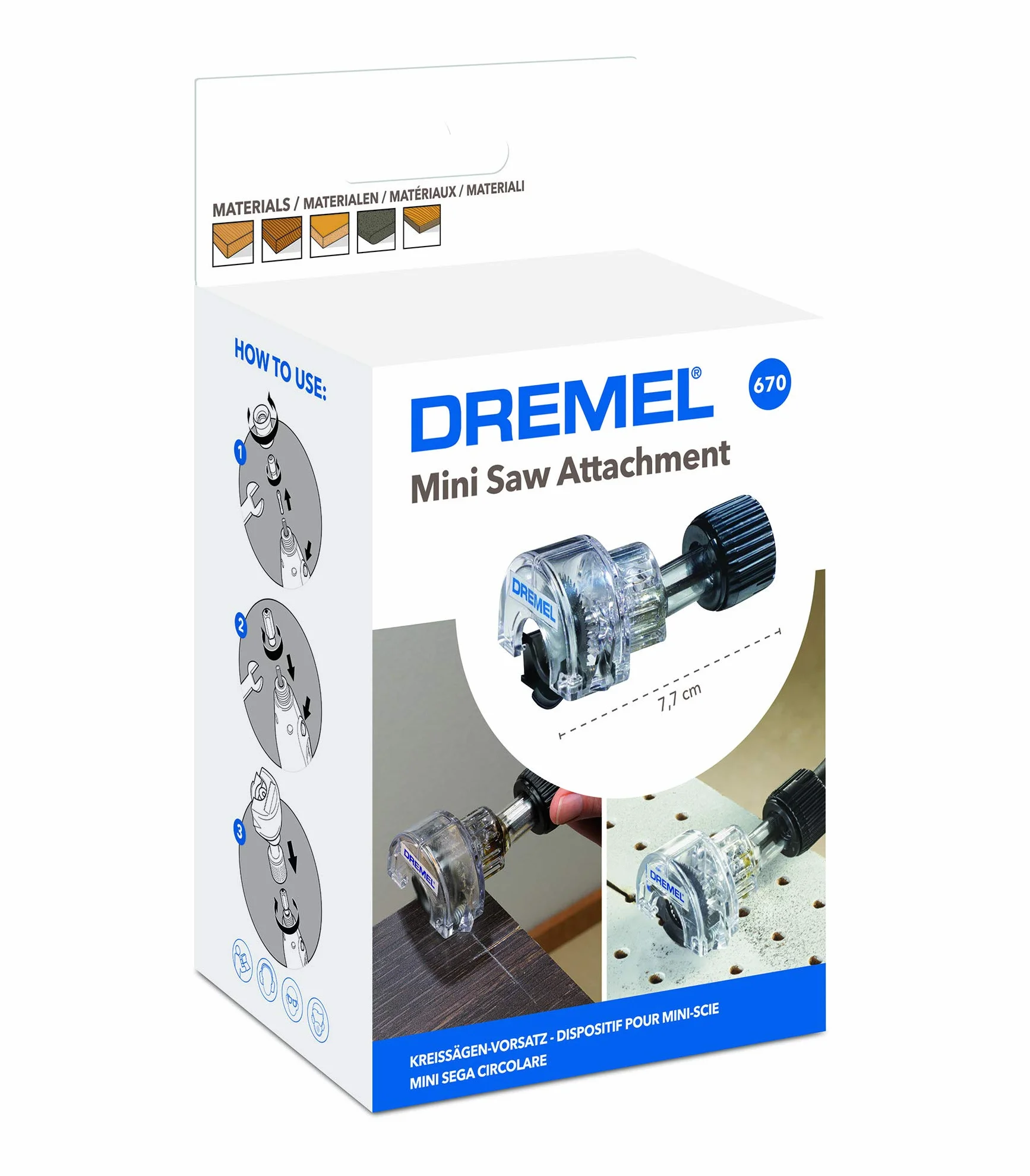 Dremel 670 Minipilarka - piła tarczowa o głębokości cięcia 6,4 mm do obrotowego narzędzia wielofunkcyjnego
