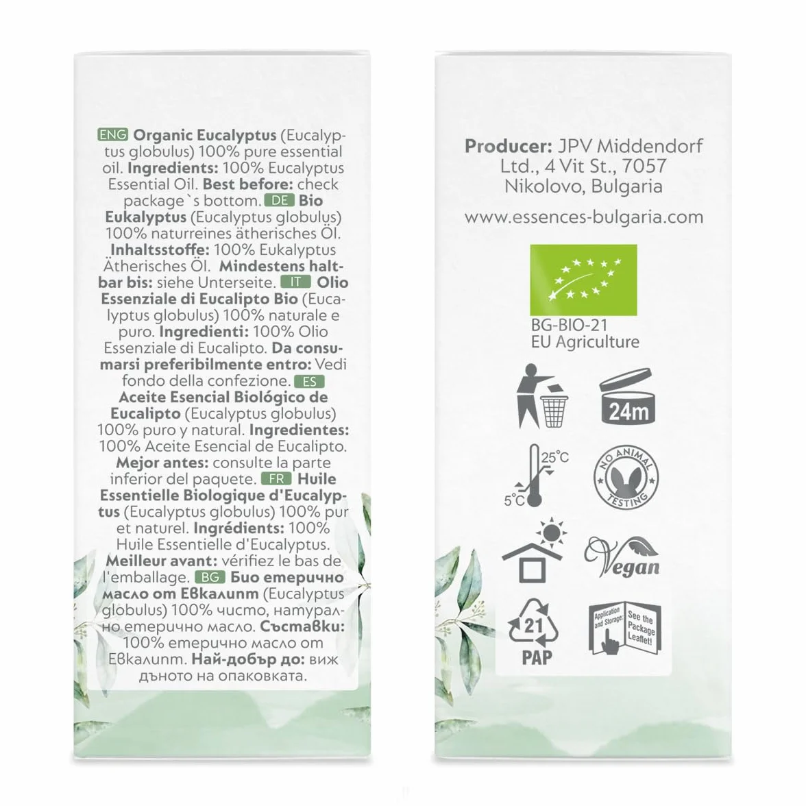 Organiczny Olejek Eukaliptusowy 15 ml Eucalyptus globulus 100% Czysty Naturalny Nierozcieńczony Klasa Terapeutyczna Aromaterapia
