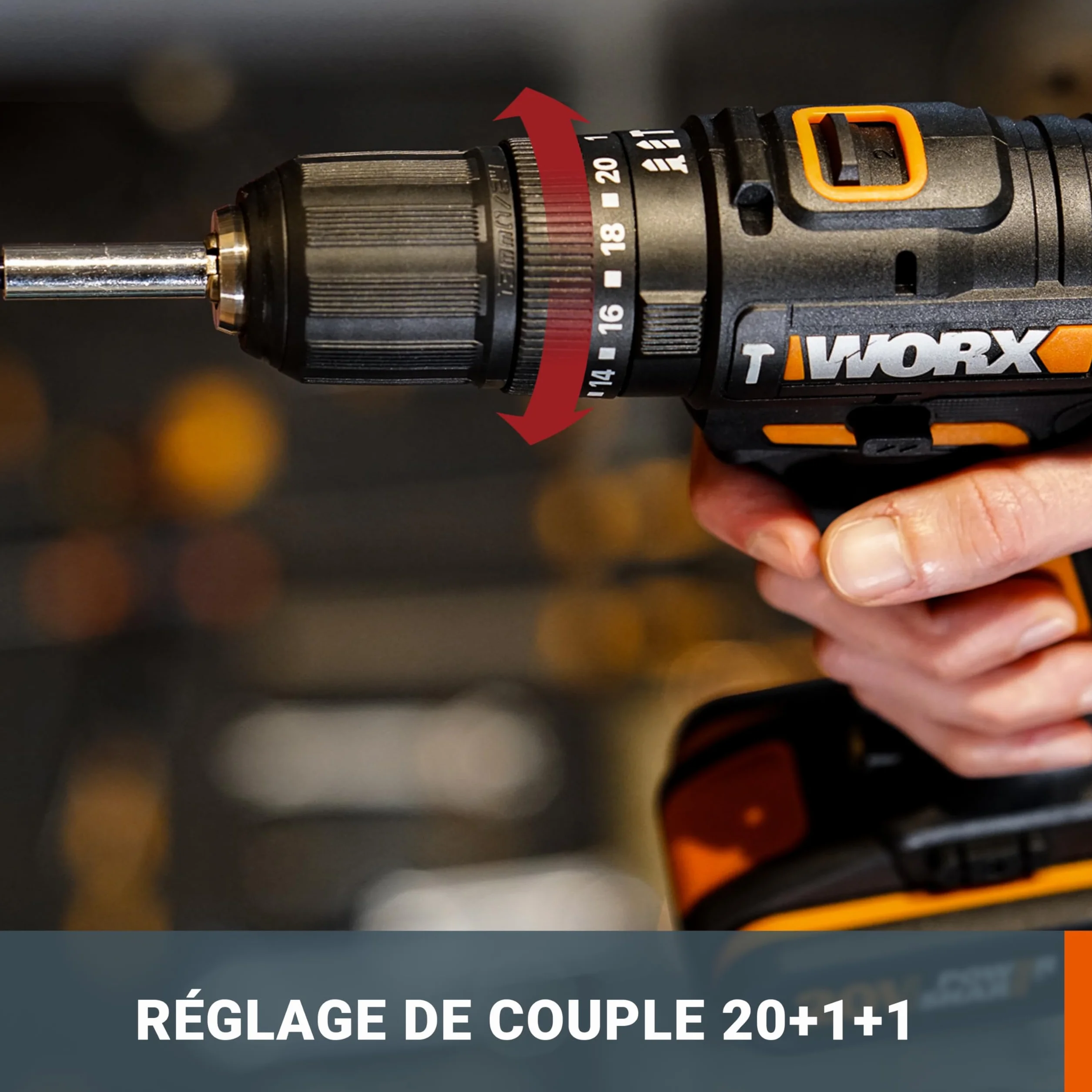 WORX Akumulatorowa wiertarko-wkrętarka udarowa 20V 50Nm 13mm WX370.9