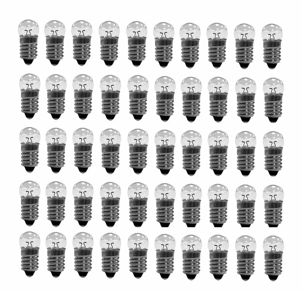ShuoHui 10 sztuk żarówek kulistych E10 1,5 V - 12 V 0,2 A żarówka żarówka miniaturowa stopka wkręcana ciepła biel 30 lm (6 V)