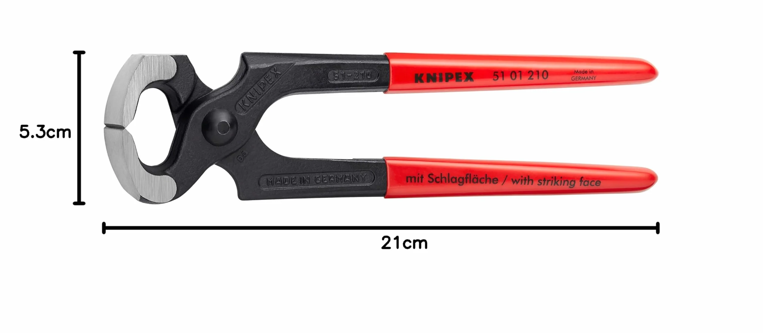 KNIPEX Obcęgi do gwoździ z tworzywa sztucznego, powlekane 210 mm, 51 01 210