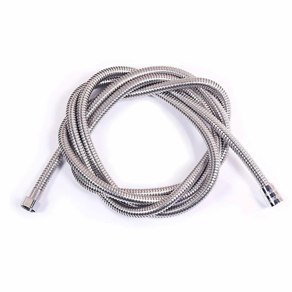 Wąż prysznicowy ze stali nierdzewnej 1,2 m / 200 cm - miękka rura do łazienki łatwa wymiana DIY uniwersalny wąż hydrauliczny elastyczny srebrny złącze wody