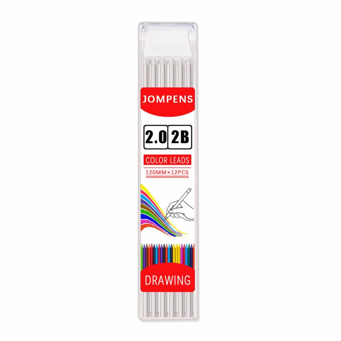 2,0 mm, 2B wielokolorowy gruby ołówek do obróbki drewna, struktura mechaniczna, solidny ołówek do rysowania, ołówek do znakowania drewna (biały)