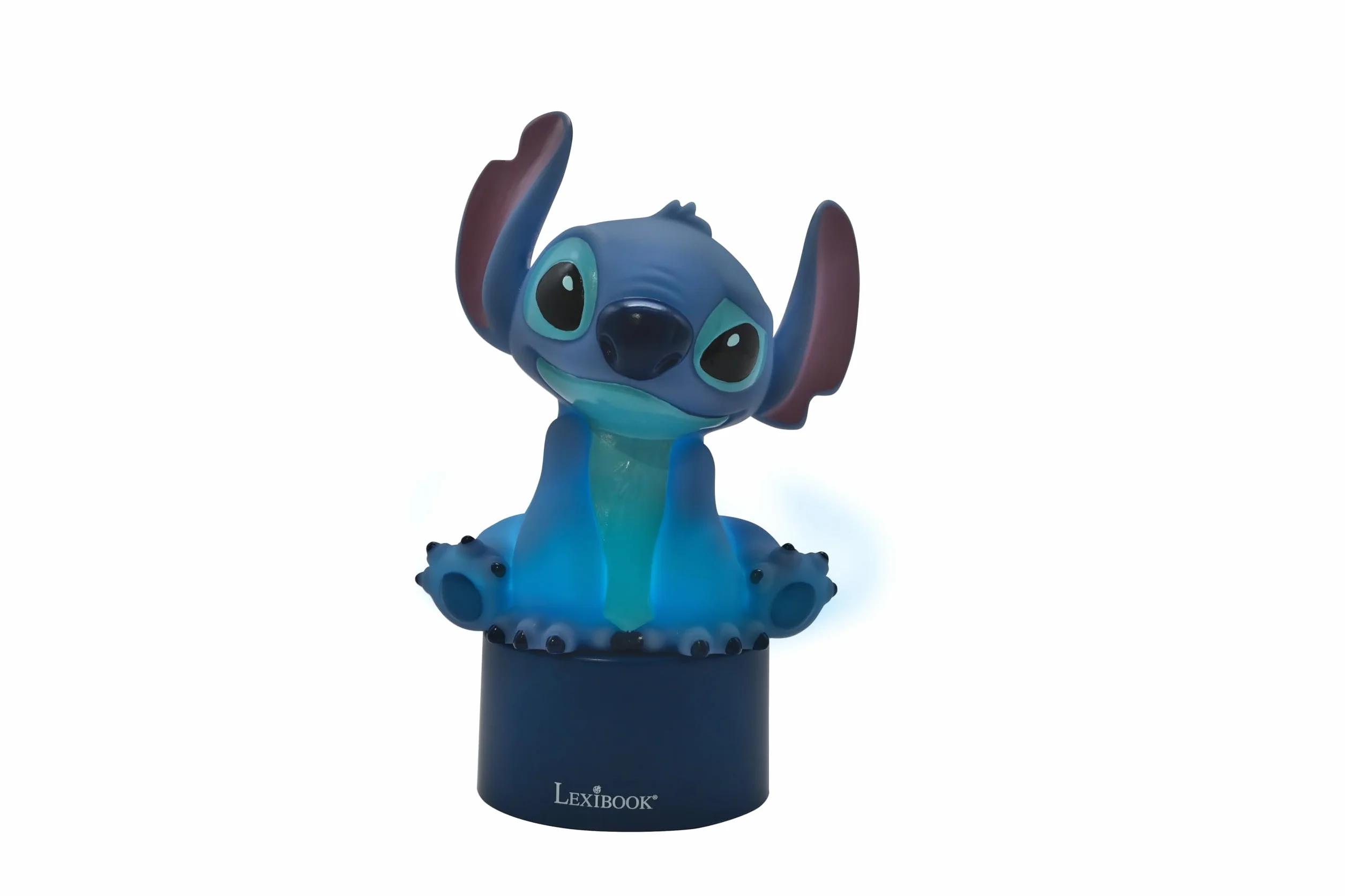 Lexibook, Disney Stitch, Lampka Nocna z Głośnikiem, Zmiana Kolorów, Delikatne Światło, Zasilanie Bateryjne, Niebieski, NS01D