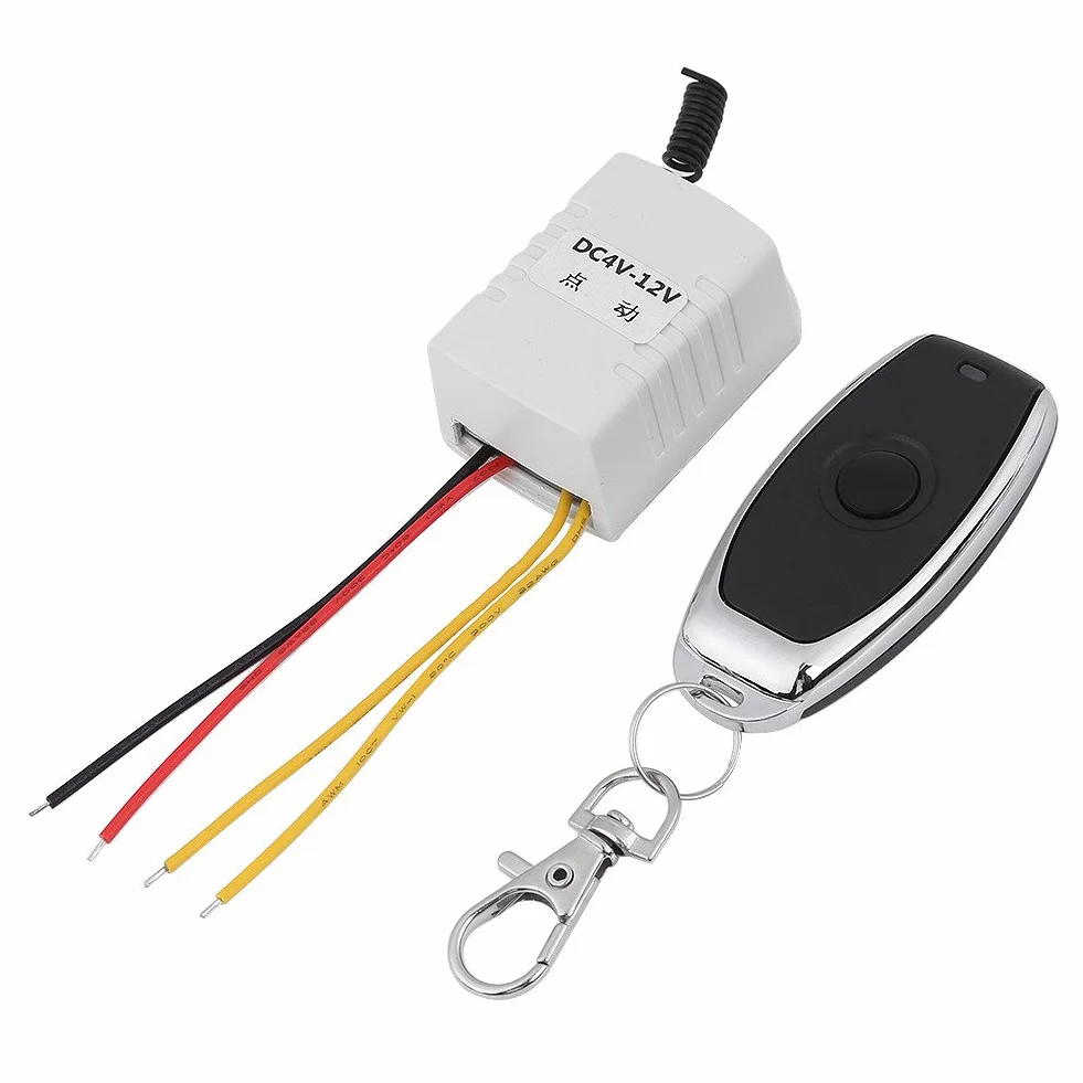 Relaisschalter, Fernschalter Set mit Fernbedienung DC 4V 5V 6V 7,4V 9V 12V Wireless Relais Fernbedienung Ein Schlüsselschalter Empfänger + Sender für Computer Mainframe