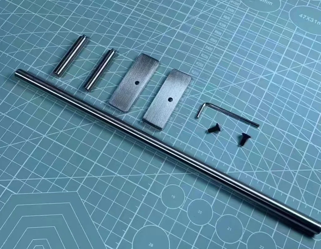 LEEFAI Przeszkody na fingerboard, 28 x 5,5 cm, ze stali nierdzewnej, mini deskorolka fingerboard, okrągła szyna do ramp fingerboardowych i parku