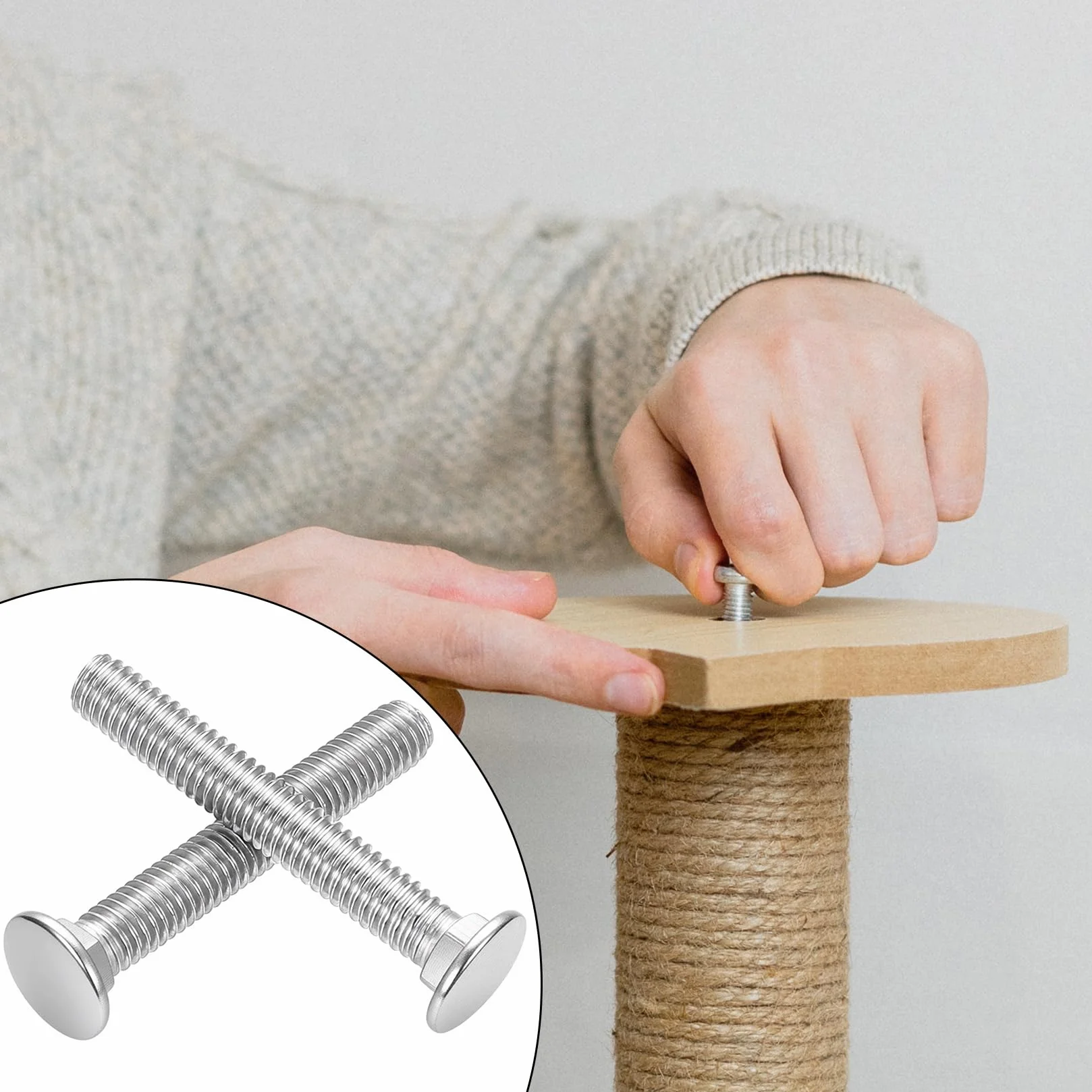 70 szt. Śruby Zamkowe M6 x 40 mm, Zestaw Śrub z Nakrętkami Kołnierzowymi, Śruby z Łbem Półokrągłym ze Stali Nierdzewnej, Do Bram z Nakrętkami