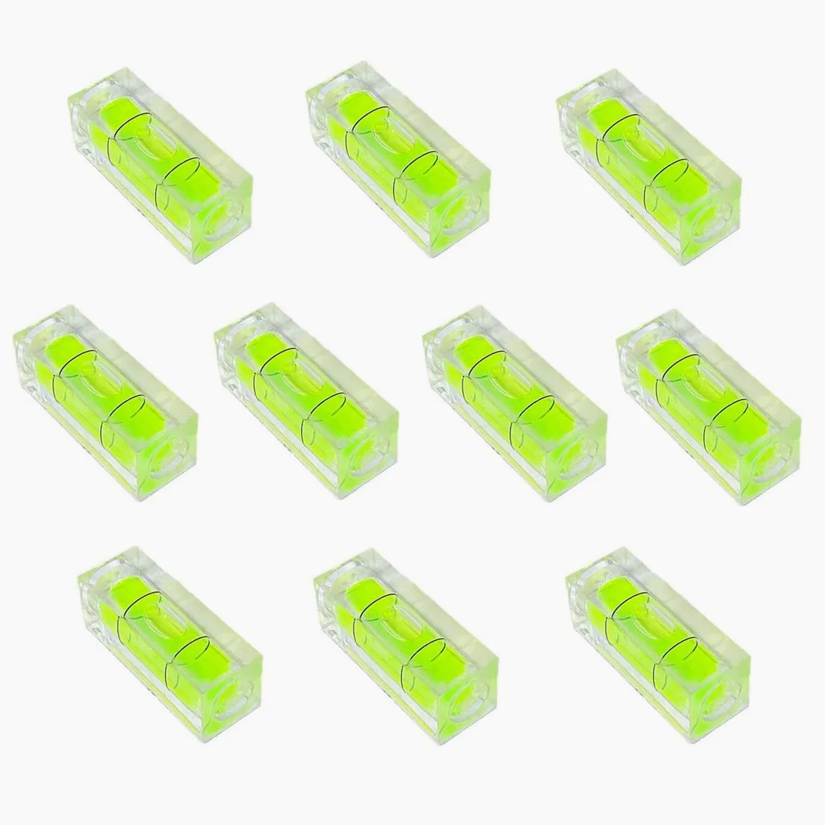ZUJHPYMI 10 szt. mała poziomica bąbelkowa 10 x 10 x 29 mm mini kwadratowa poziomica bąbelkowa precyzyjne narzędzia do pomiaru układu (10 x 10 x 29 mm, niemagnetyczne)