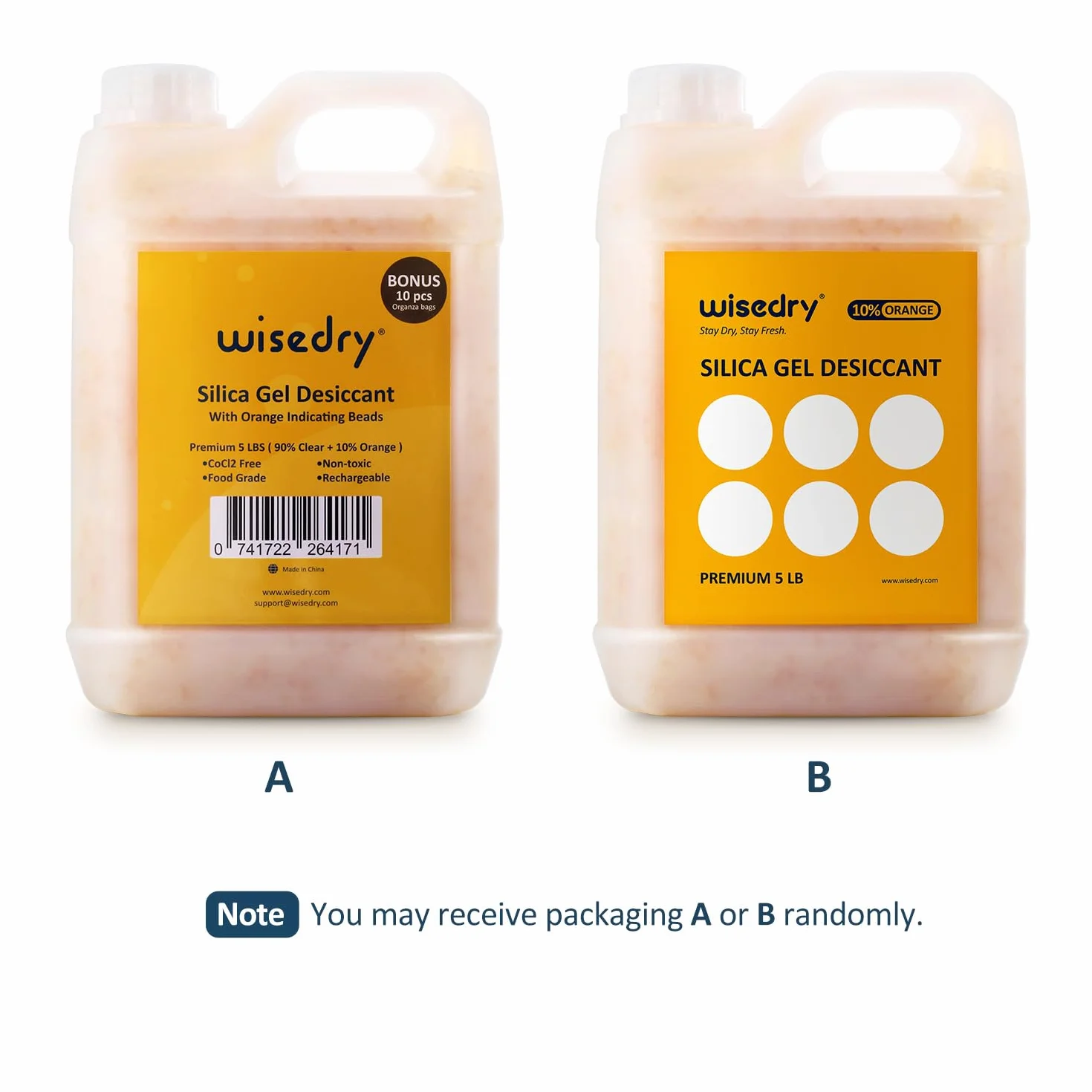 wisedry (5 LBS) Kulki z żelem krzemionkowym wielokrotnego użytku z kolorowym wskaźnikiem wielokrotnego ładowania Środek osuszający luzem z 10-częściowymi woreczkami z organzy ze sznurkiem