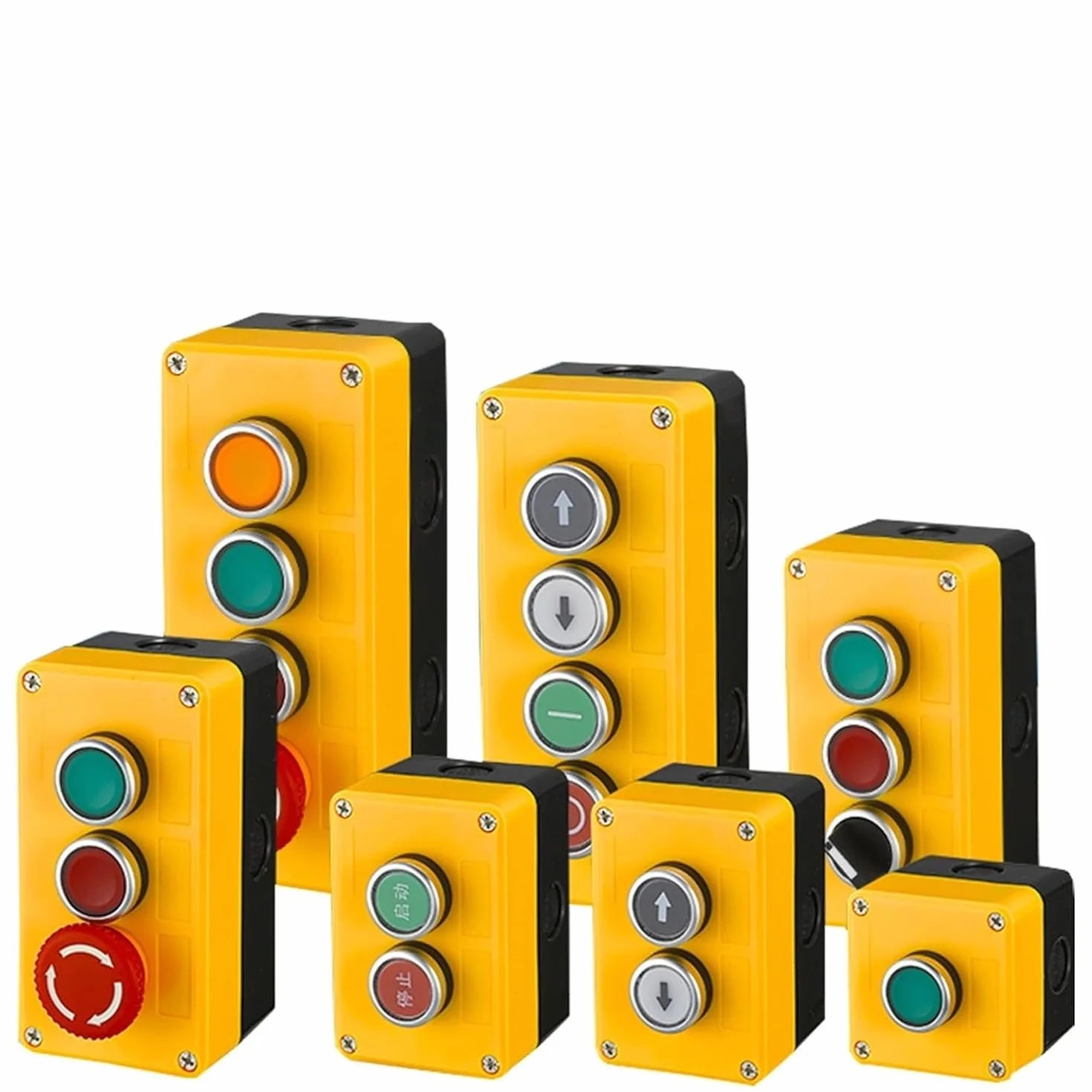 Ręczna plastikowa skrzynka sterownicza z przyciskiem – samoczynny wyłącznik awaryjny LA38, 1 szt(Yellow)