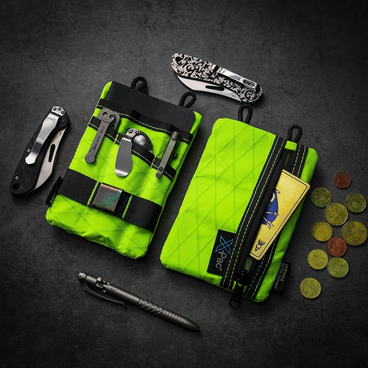 VIPERADE VE1 X-Pac EDC Werkzeugtasche Organizer EDC Pouch Klein EDC Taschen Pocket Organizer Nylon Multitool Tasche Klein für Taschenlampe Taschenmesser Stift Notizbuch-Xpac Hot-Limonka