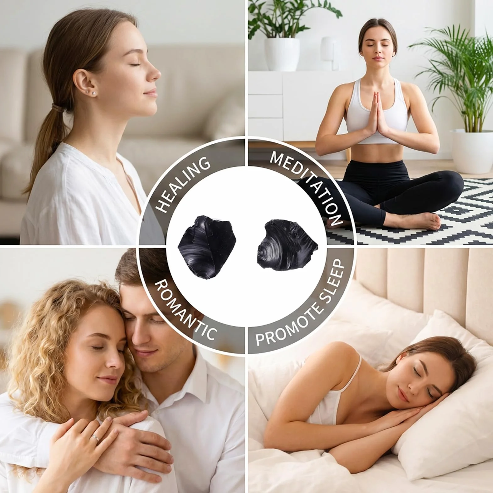 Naturalne kamienie obsydianu 3-5 cm surowe do dekoracji Reiki