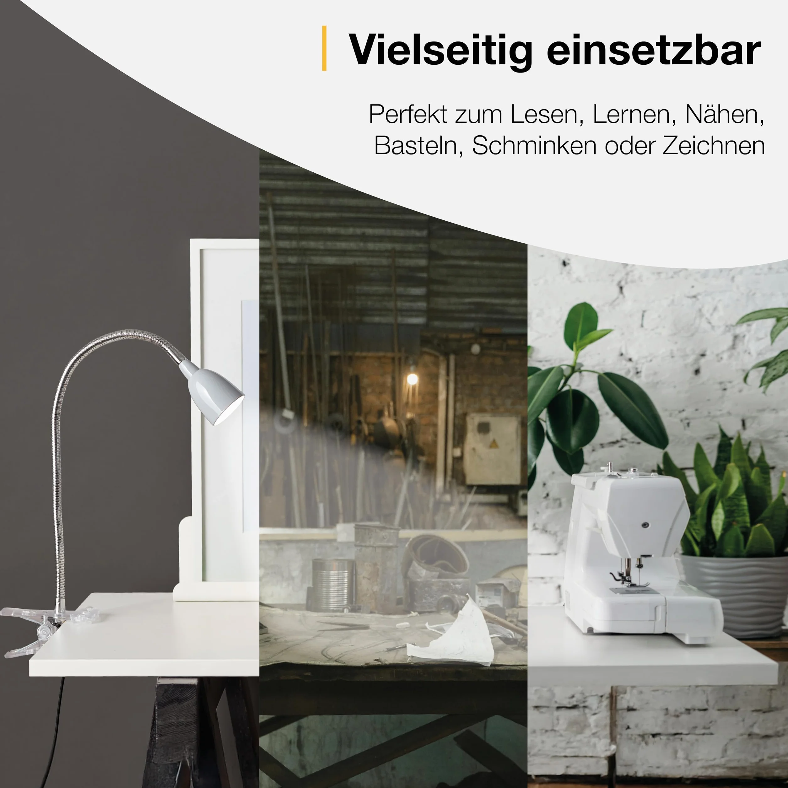 Brilliant Anthony LED lampa zaciskowa na biurko, 2,4 W, zintegrowana dioda LED, metal/tworzywo sztuczne, tytan G92936/11