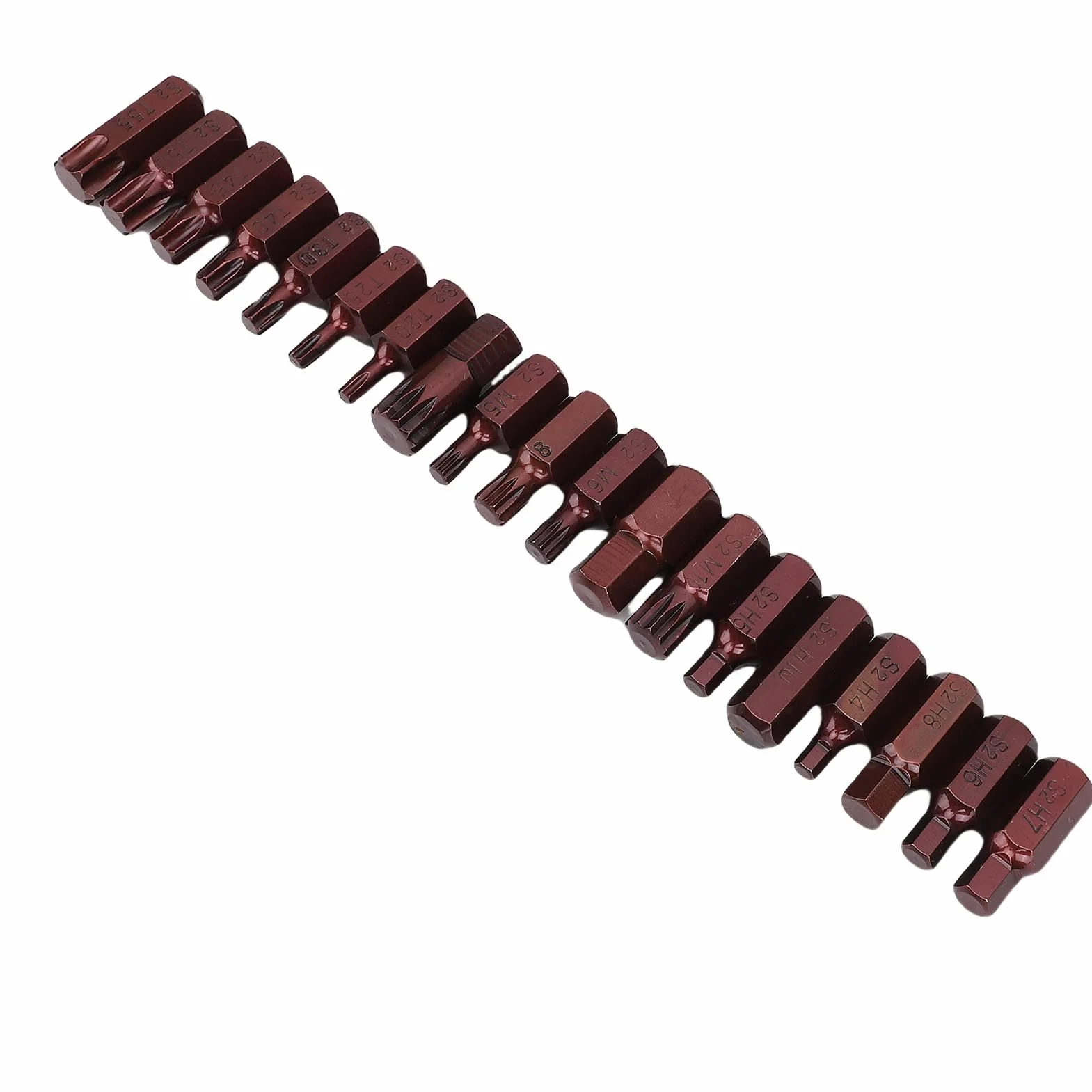 40-częściowy zestaw nasadek z bitami Profesjonalne bity ze stali stopowej chromowanej S2 o wysokim momencie obrotowym 3/8 cala Napęd Star Hex Spline Bits do naprawy samochodów ze