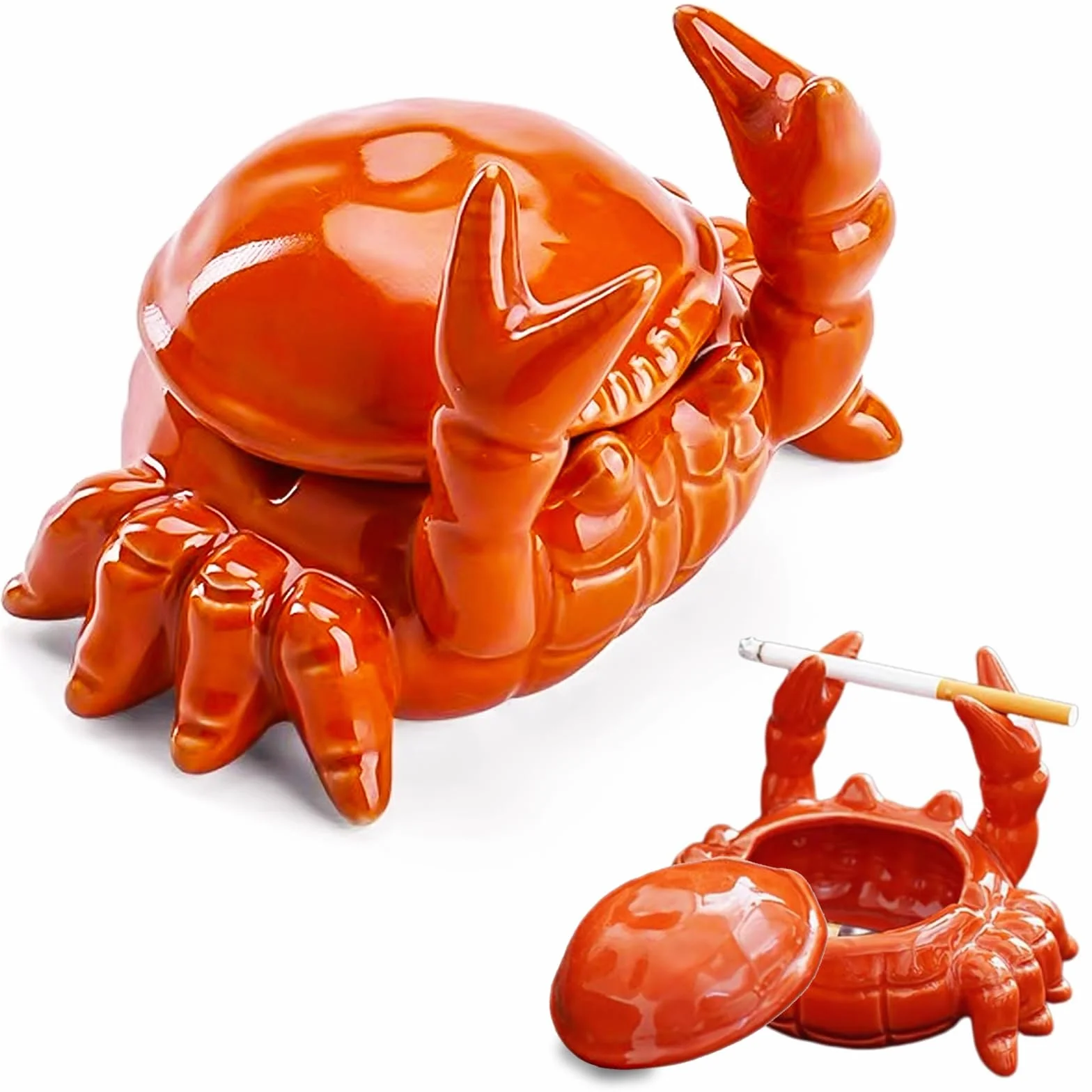 Ceramiczna popielniczka z pokrywką przeciw muchom
