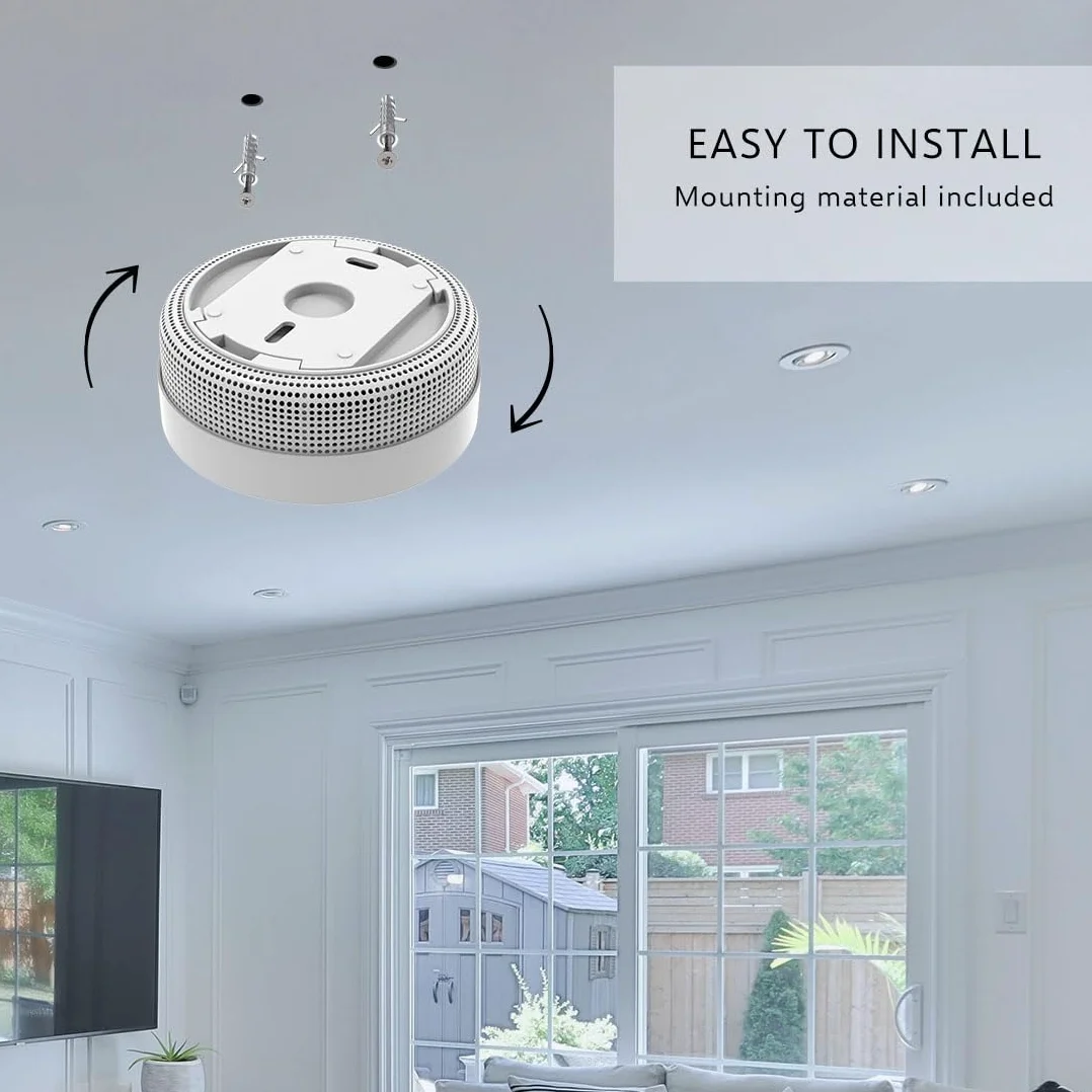 ELRO FS8010 Mini czujnik dymu, kompaktowy design, z baterią 10-letnią EN 14604, biały
