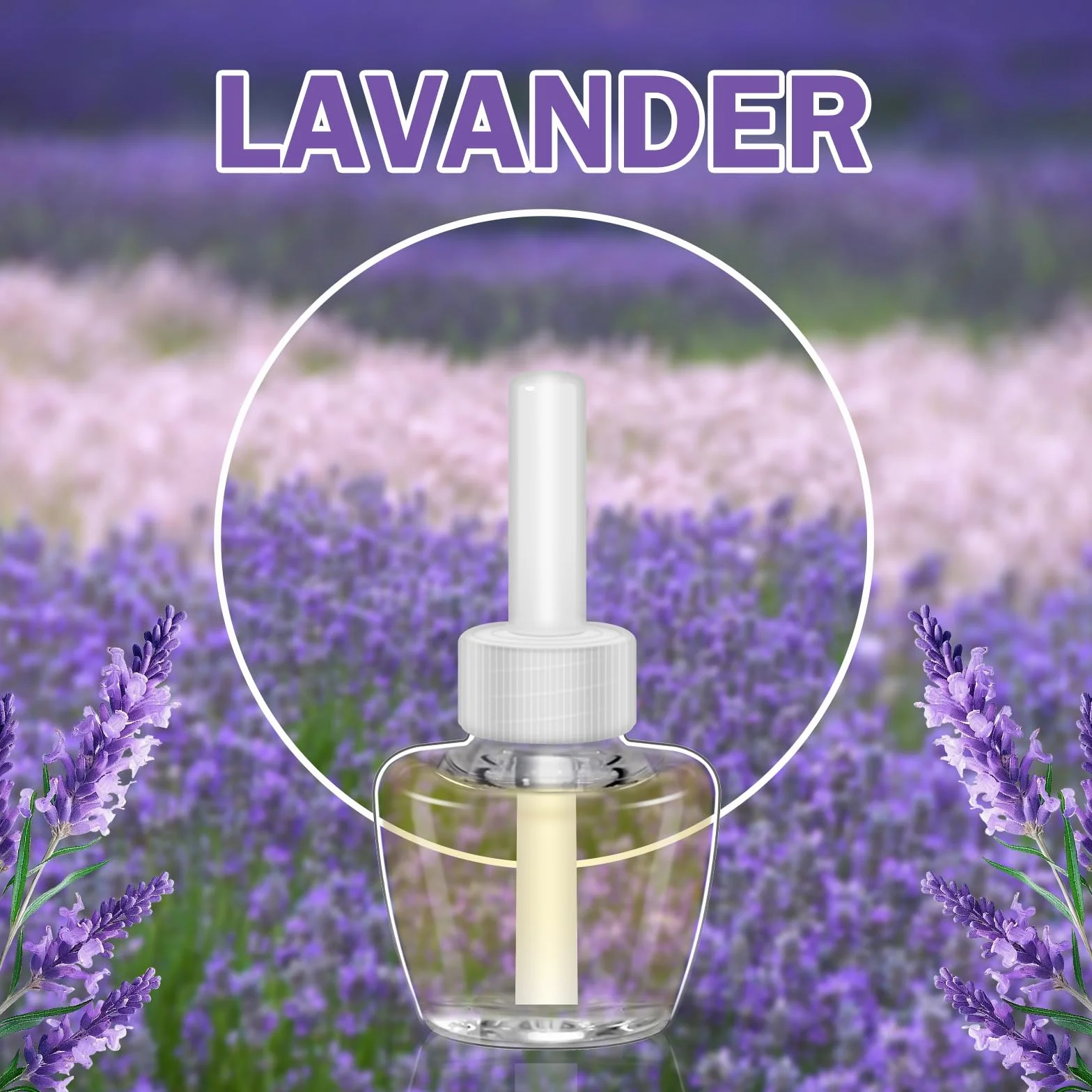 SCENTORINI Zestaw flakonów z olejkiem zapachowym, lawendowy odświeżacz powietrza, 3 x 19 ml, wkład uzupełniający, nadaje się do Air Wick i Glade