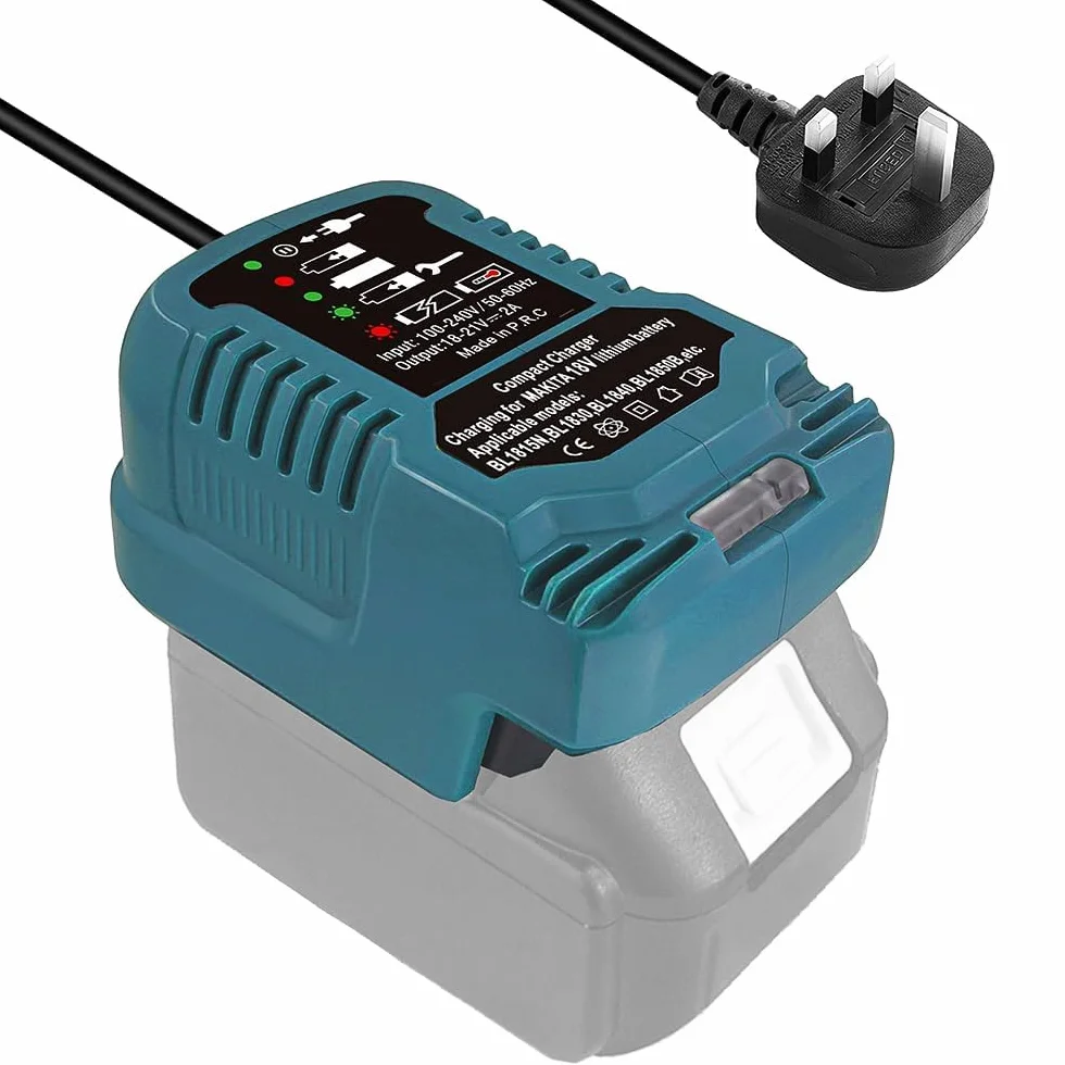 Namvo Mini litowa ładowarka do akumulatorów Makita 18 V, kompatybilna z BL1850B, BL1860, BL1830, BL1840, BL1815