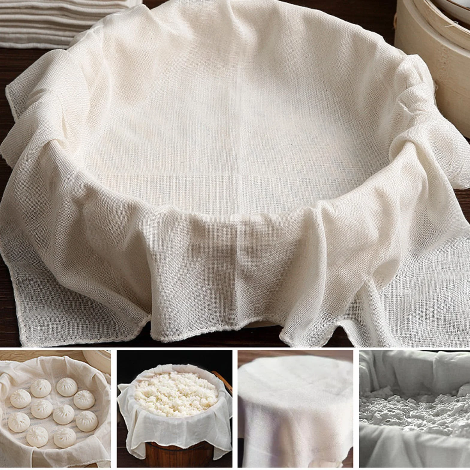 10 sztuk ręczników do sera, 50 x 50 cm, czysta bawełna 100, wielokrotnego użytku, niewybielana, do odcedzania płynów, produkcji sera, 10 sztuk