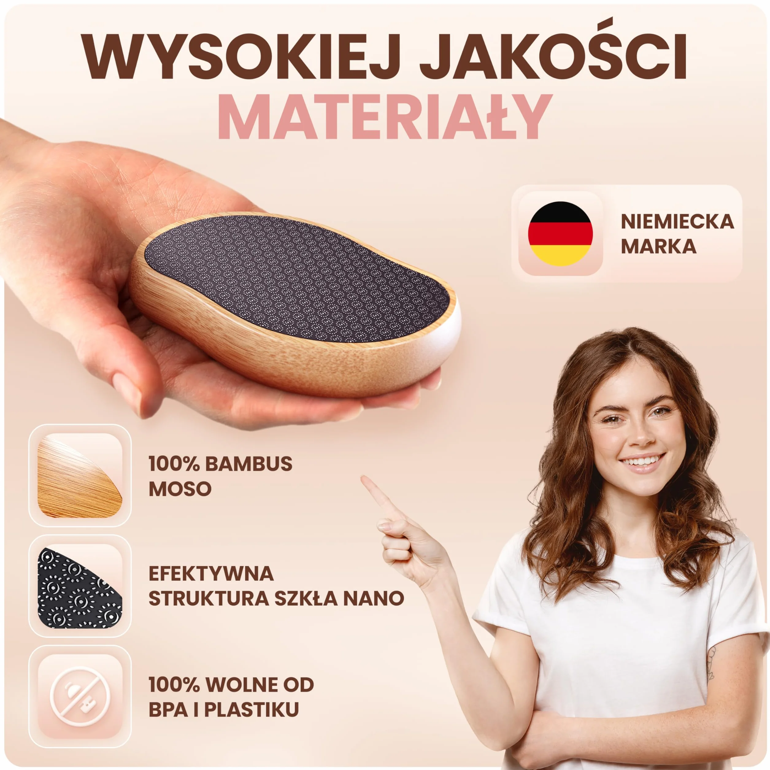 BAMBUA Pilnik do zgrubiałej skóry szkło nano czarny