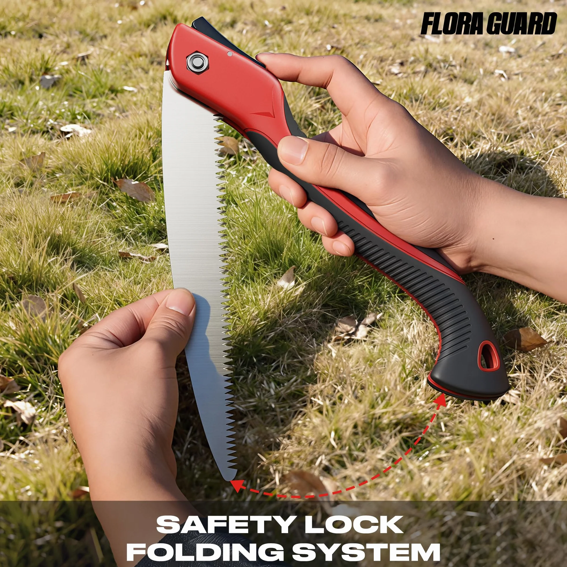 FLORA GUARD Piła do przycinania drzew 30 cm, wysokiej jakości ostrze ze stali SK5, piła ręczna z zębami 3D do przycinania drzew i biwakowania