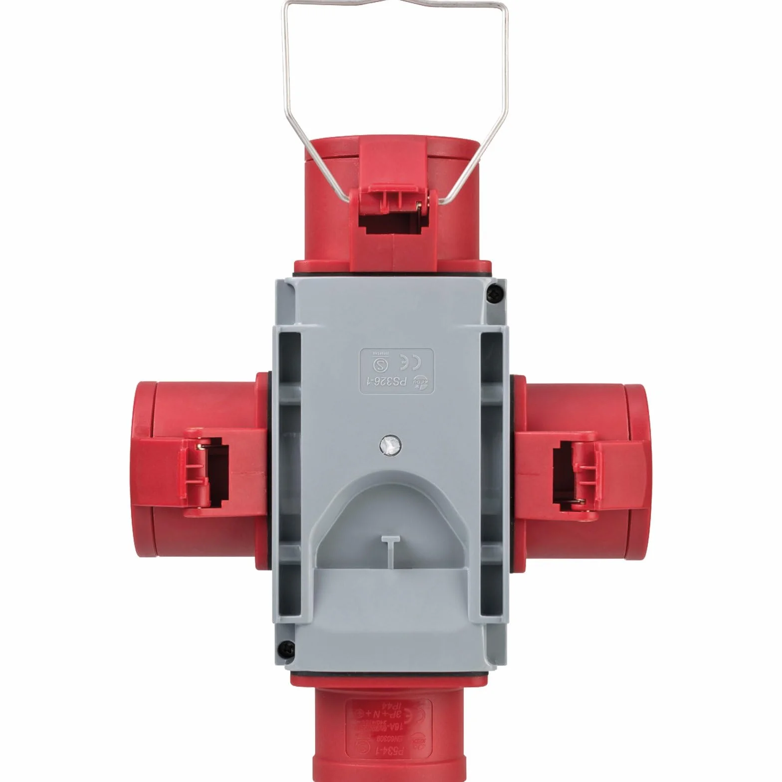 Brennenstuhl Adapter rozdzielacz prądu IP44 (1 x wtyczka CEE 400 V/16 A i 3 x gniazda CEE 400 V/16 A, do stałego użytku na zewnątrz, na placach budowy i w gospodarstwach rolnych)