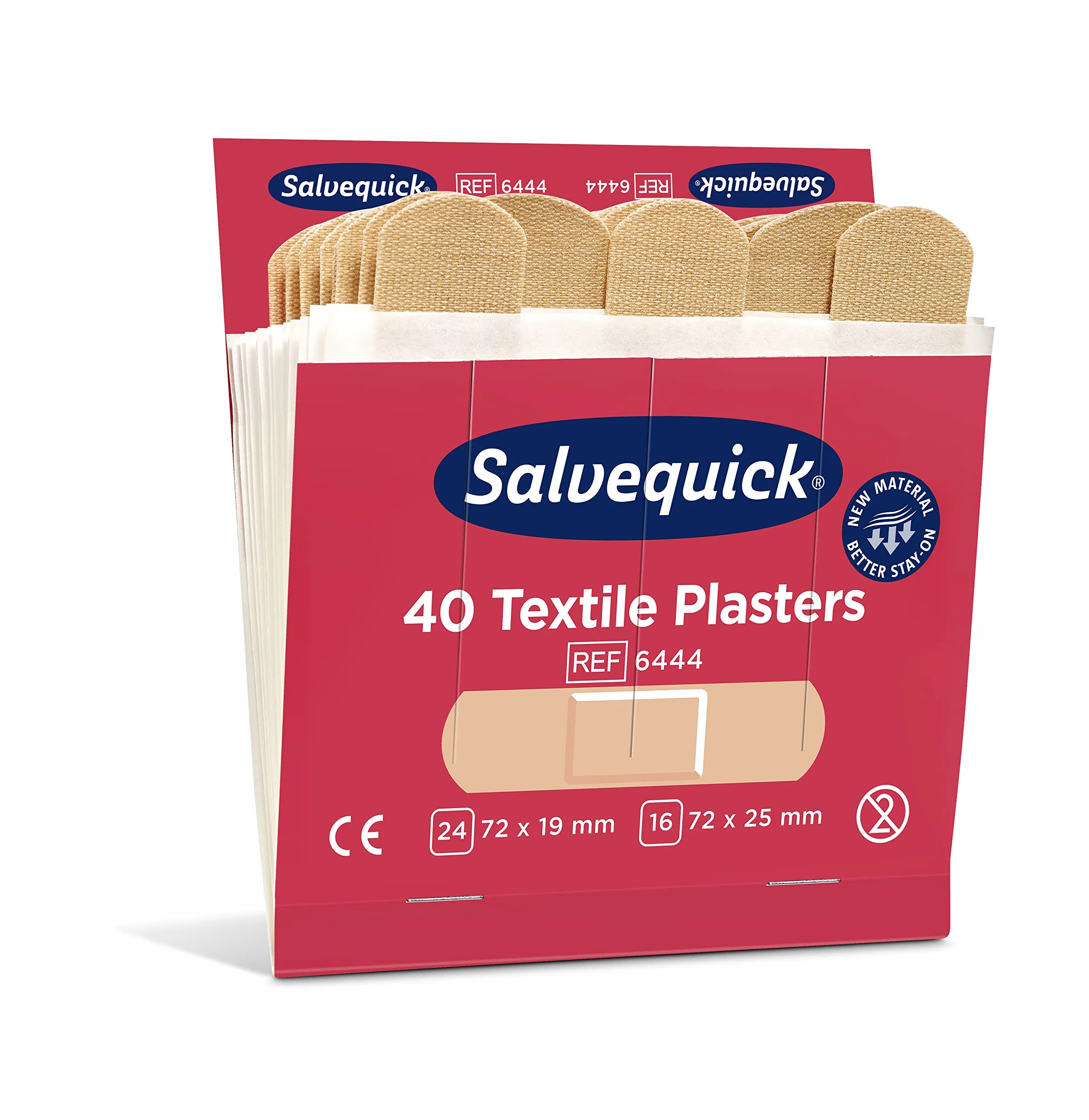 Cederroth Salvequick plastry tekstylne, łatwe w użyciu, elastyczne i wygodne w użyciu. Tynk tekstylny, opakowanie z plastrami testowanymi na alergie, 240 plastrów w pudełku