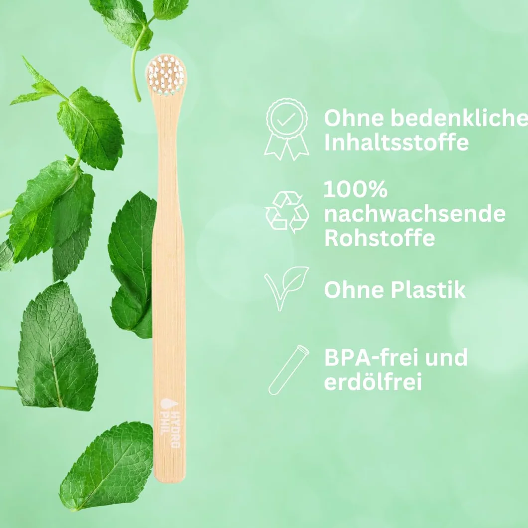 Hydrophil Środek do czyszczenia języka z bambusa – zrównoważony skrobak do języka zapewnia świeży oddech i lepszą higienę jamy ustnej – nie zawiera plastiku, wegański i przyjazny dla środowiska