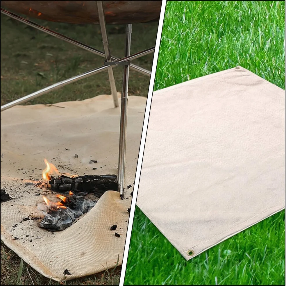 Happyyami Koc Ognioodporny Do Campingu Włókna Szklanego Izolacyjny Koc Grilla Ochrona Przed Wysoką Temperaturą Akcesorium Zewnątrz Idealny Do Ogródka Pikników