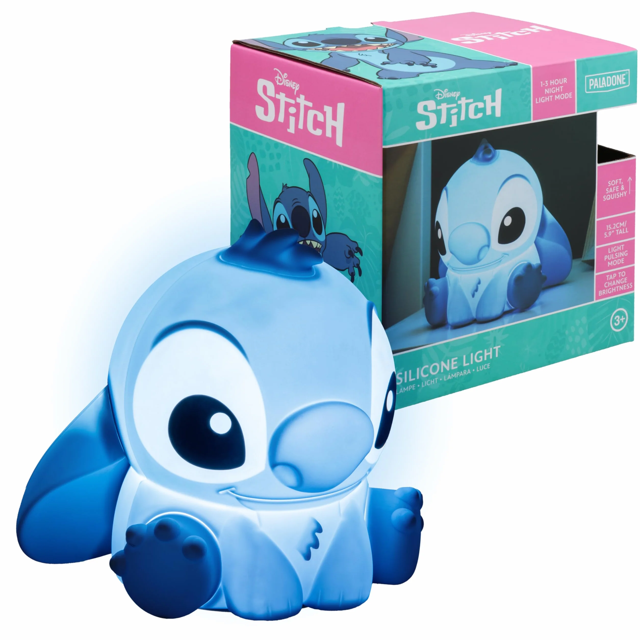 Stitch Squishy lampa – oficjalna licencja Disneya wolnostojąca lampa biurkowa, dekoracja pokoju gier i towar dla chłopców i dziewcząt, akcesorium prezentowe do pokoju zabaw i sypialni, Paladone
