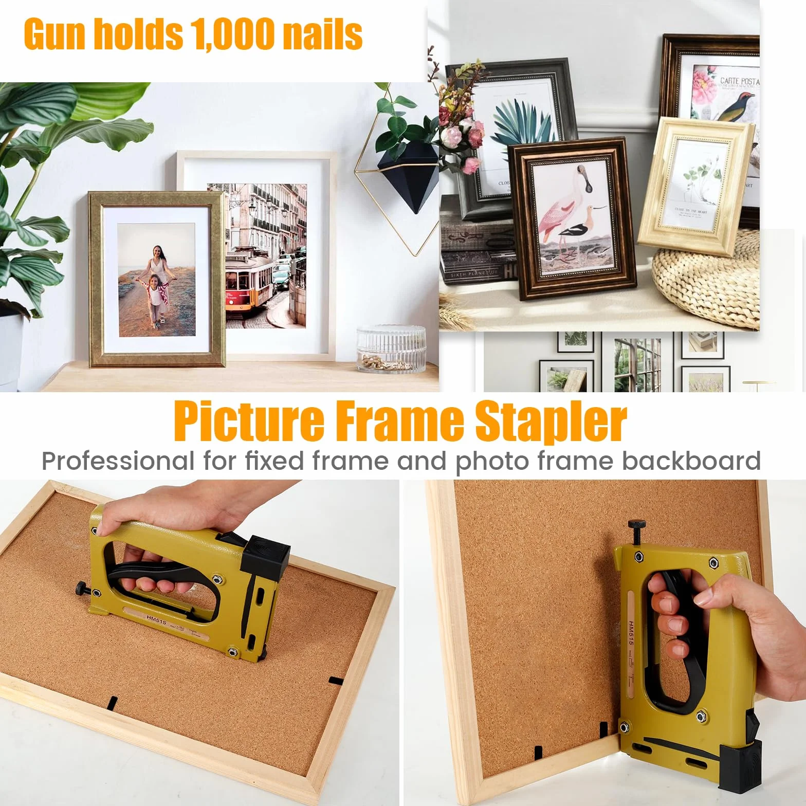 Ręczny zszywacz Point Driver Framing 20x12,5x3cm z 2000 klipsami do ramek na zdjęcia