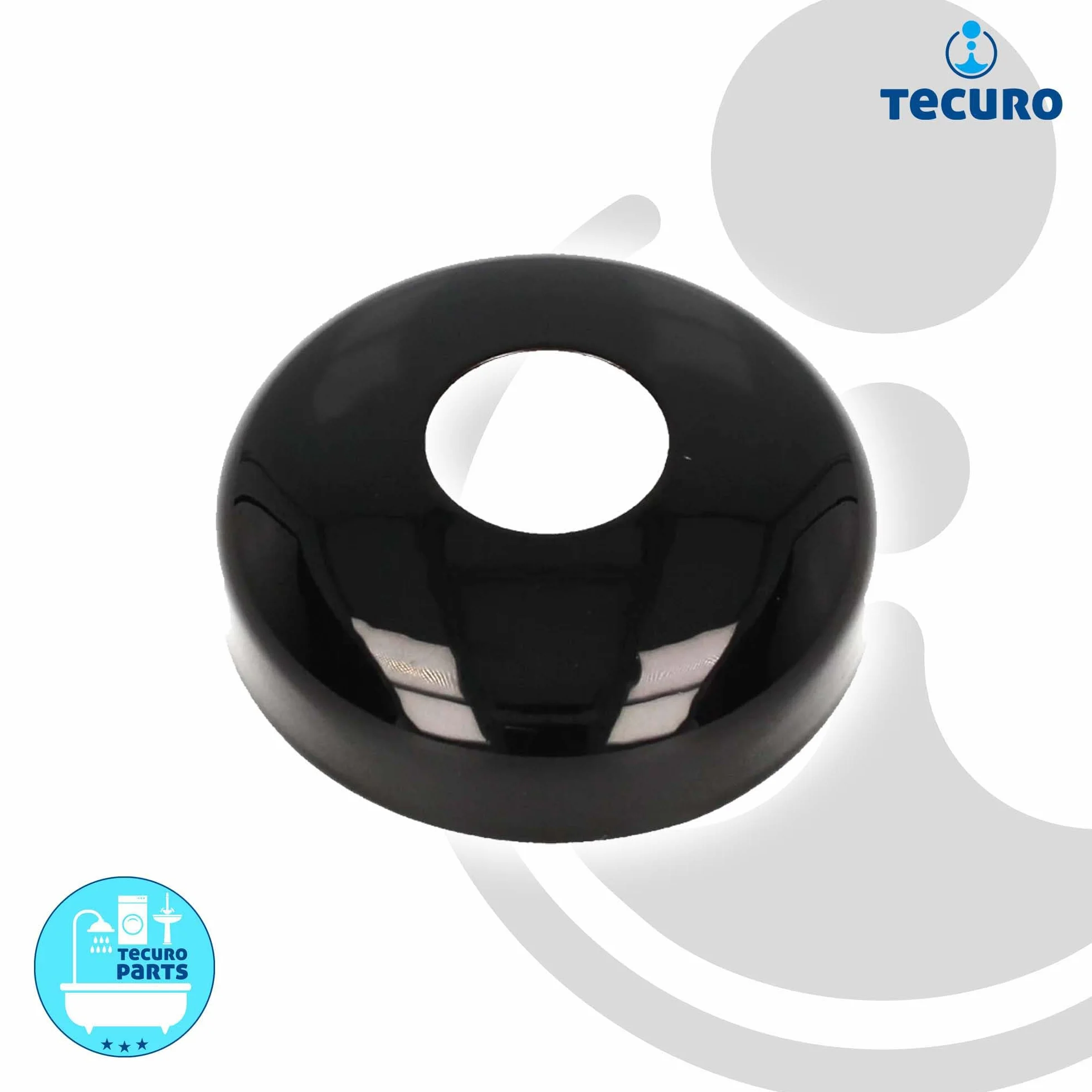 tecuro Designerska rozeta do kranu (1/2) Ø 22 mm x Ø 61 mm x 30 mm - czarna