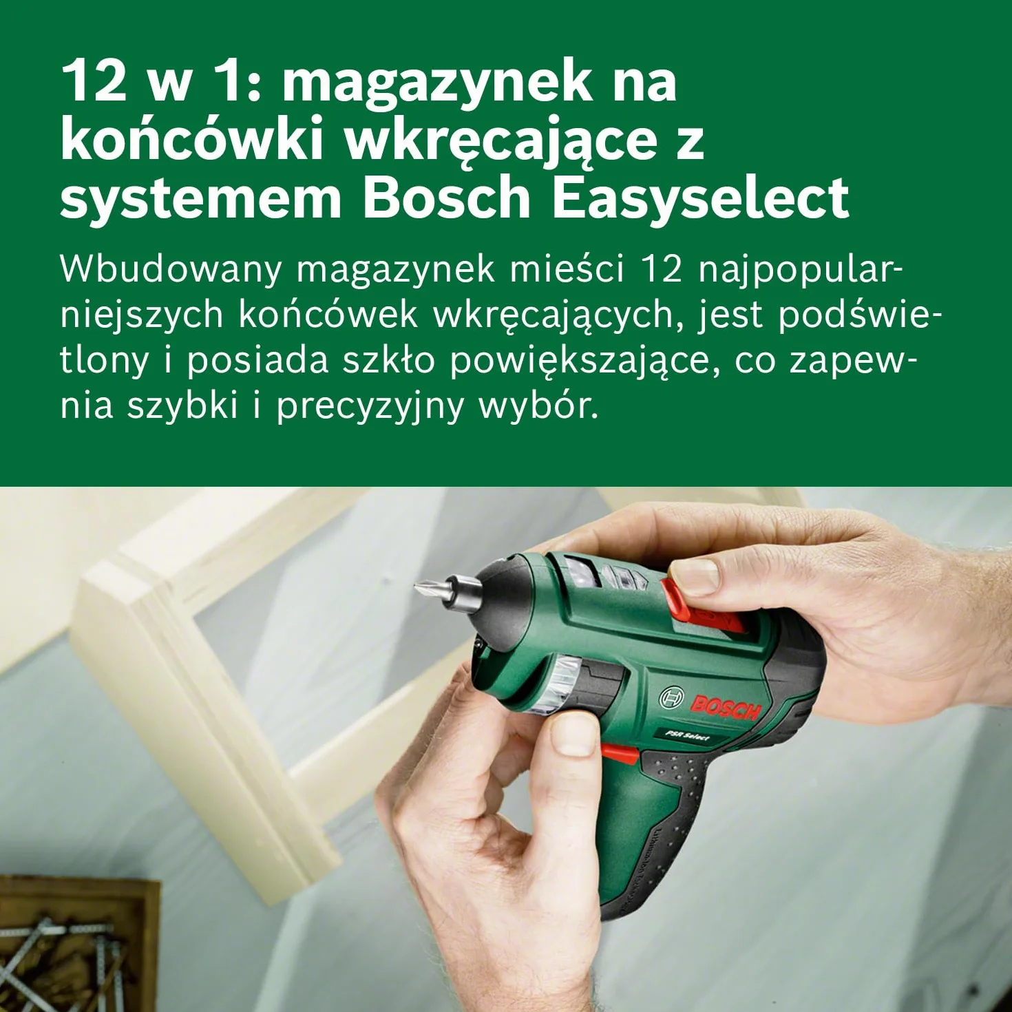 Bosch PSR SELECT Wkrętarka akumulatorowa (końcówki wkręcające, akumulator Compact Power BA 4 V, 2,0 Ah, opakowanie kartonowe)