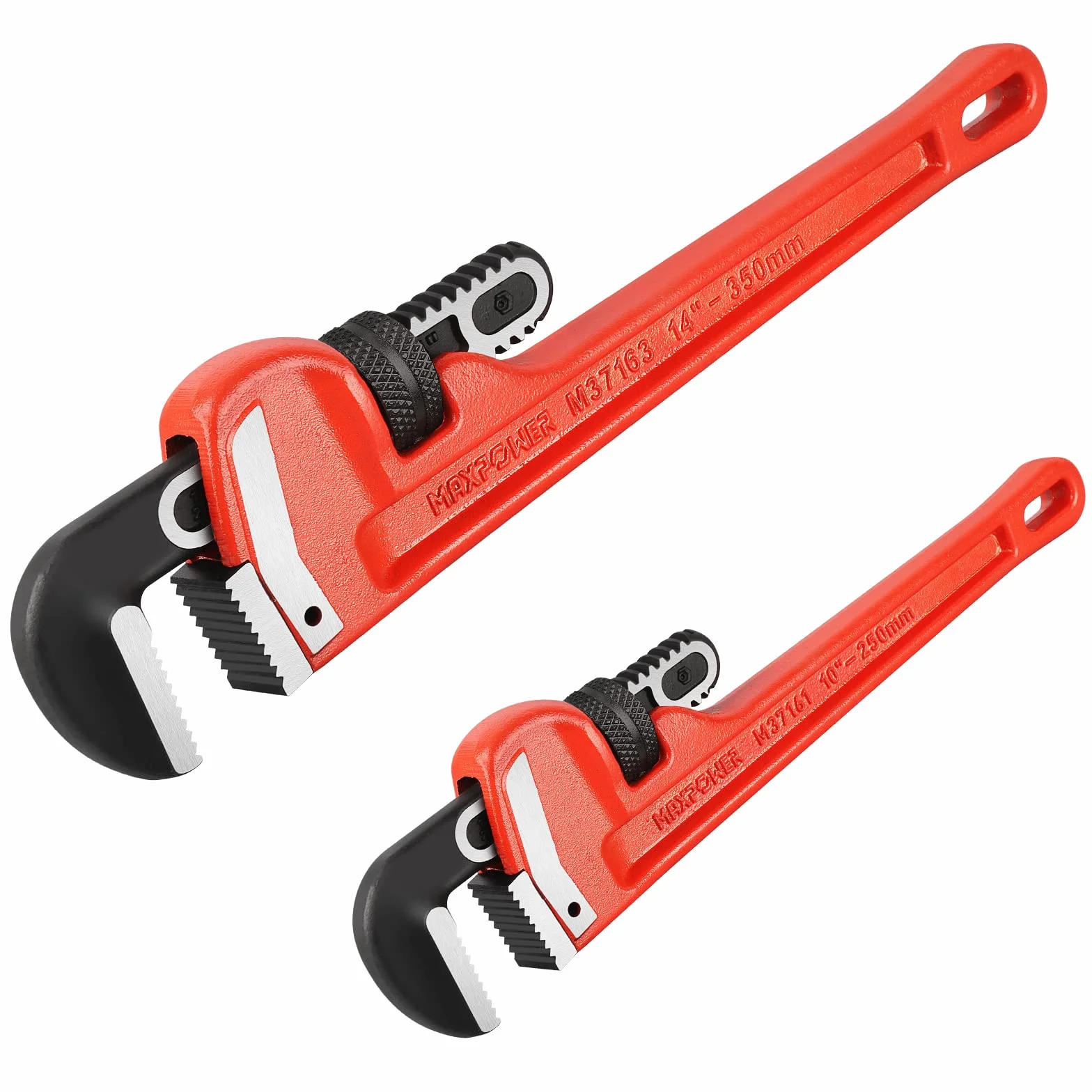 MAXPOWER Zestaw 2 szczypiec do rur 250 mm/350 mm, profesjonalne szczypce do pomp wodnych, narzędzia do naprawy rur