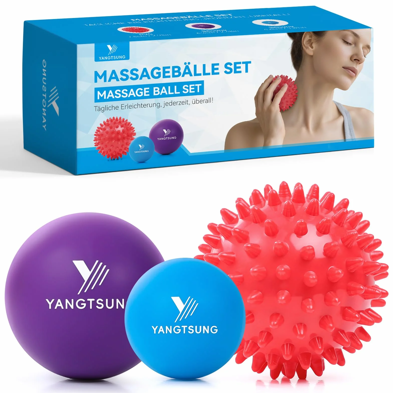 Zestaw Piłek do Masażu Głębokiej Tkanki Mięśni, Myofascial Release, Terapia Punktów Spustowych