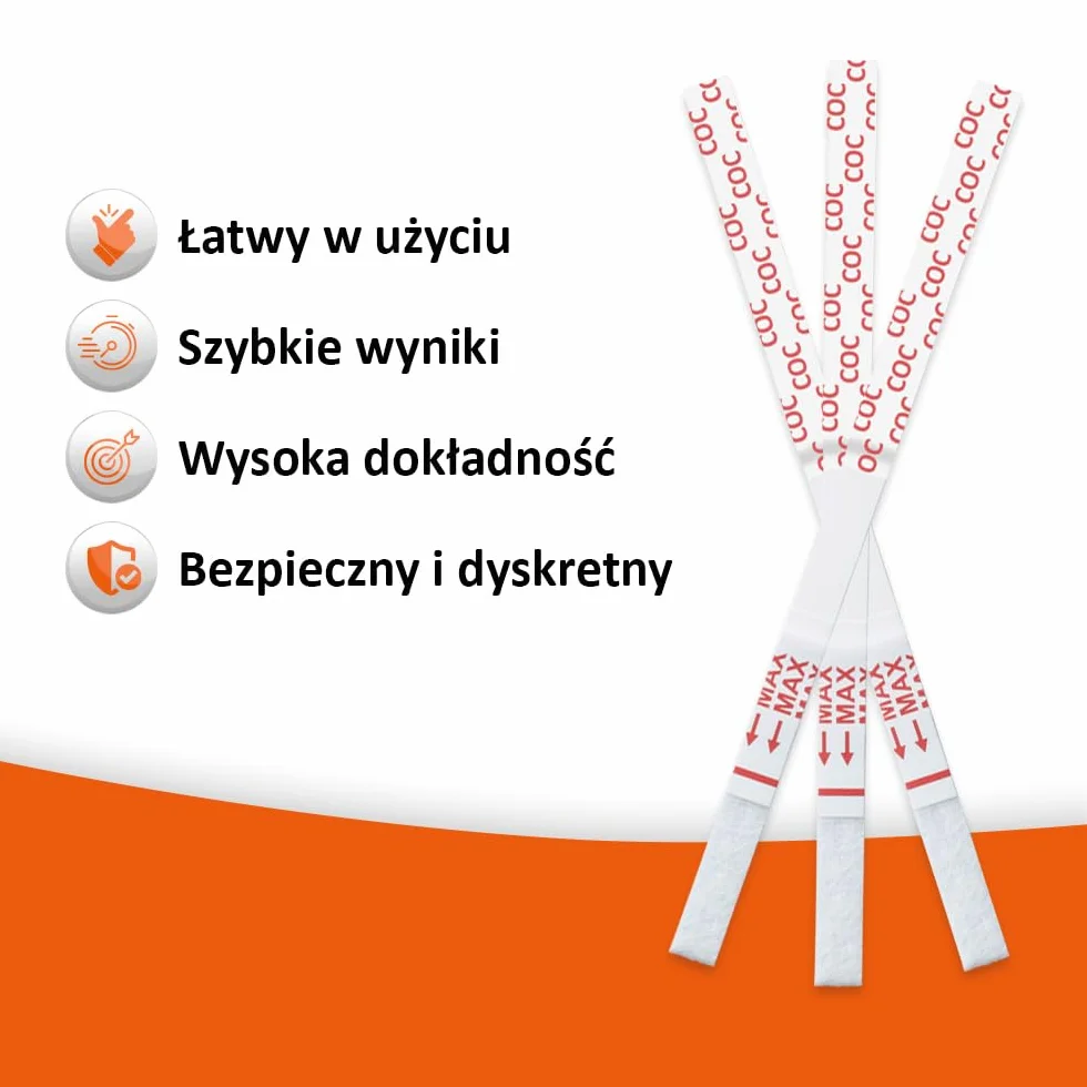 Szybki test narkotykowy Kokaina COC 100 ng/ml 25 pasków testowych test moczu 5-minutowy