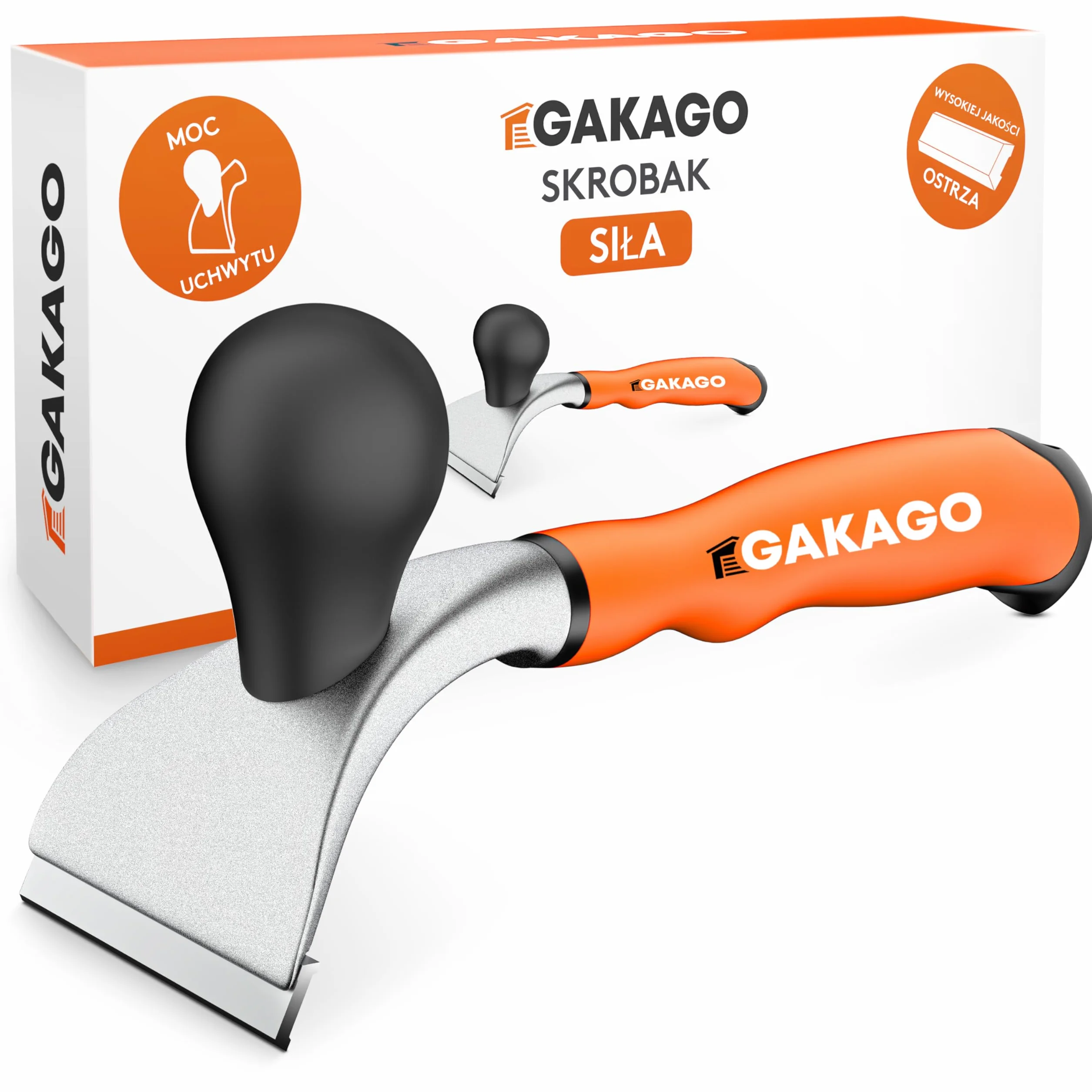 Gakago Skrobak - Wysokiej jakości 65mm ostrze skrobaka wykonane z trwałego węglika wolframu - Ergonomiczny i antypoślizgowy uniwersalny skrobak do drewna, metalu, betonu lub kamienia