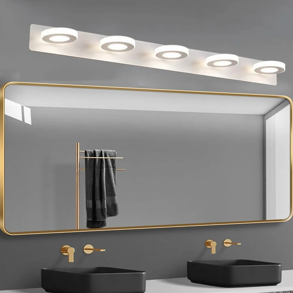 Lampa ścienna LED do lustra łazienkowego 25 W, obrotowa, 3 regulowane temperatury barwowe, oświetlenie ścienne, oświetlenie lustra (5 świateł (25 w))