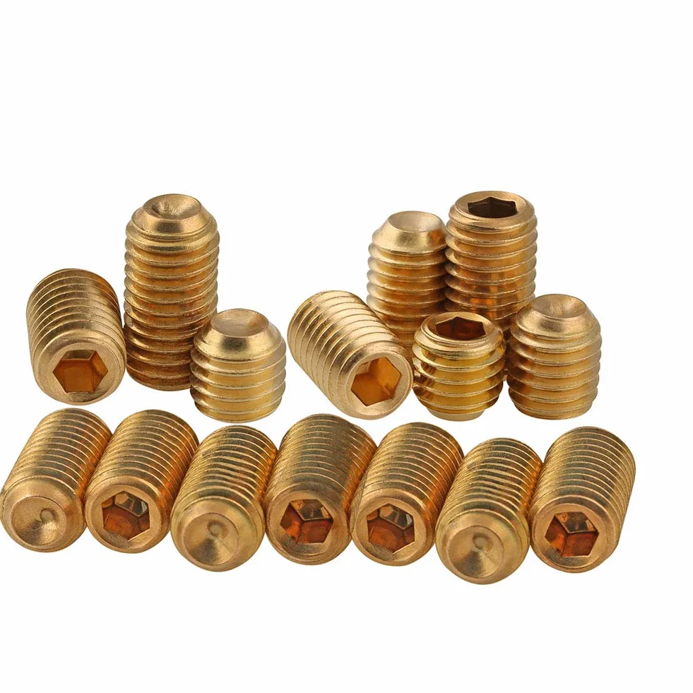 Śruby Dociskowe z Gniazdem Sześciokątnym ze Mosiądz, Puchar Punkt Śruby bez łba, Wkręty bez łba, M2×5mm,30 pcs