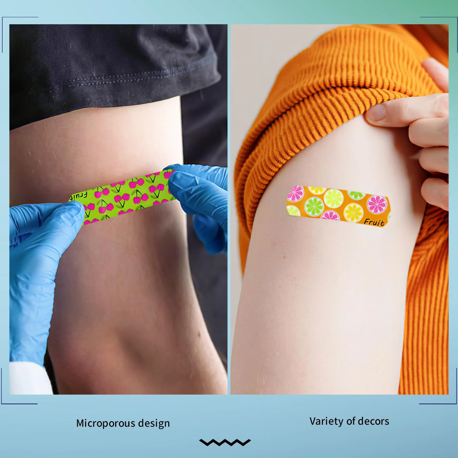 100 plastrów dla dzieci, wodoodporny, nie zawiera lateksu, hipoalergiczny, kolorowy plaster dla dzieci, testowane klinicznie, oddychające