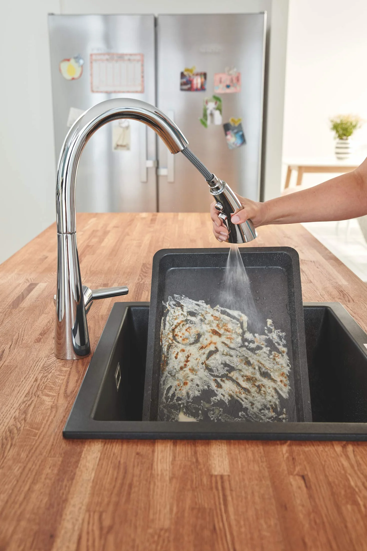 Grohe Zedra jednouchwytowa bateria umywalkowa, DN15, natrysk z 3 strumieniami, Kolor: Chrom - 32294002