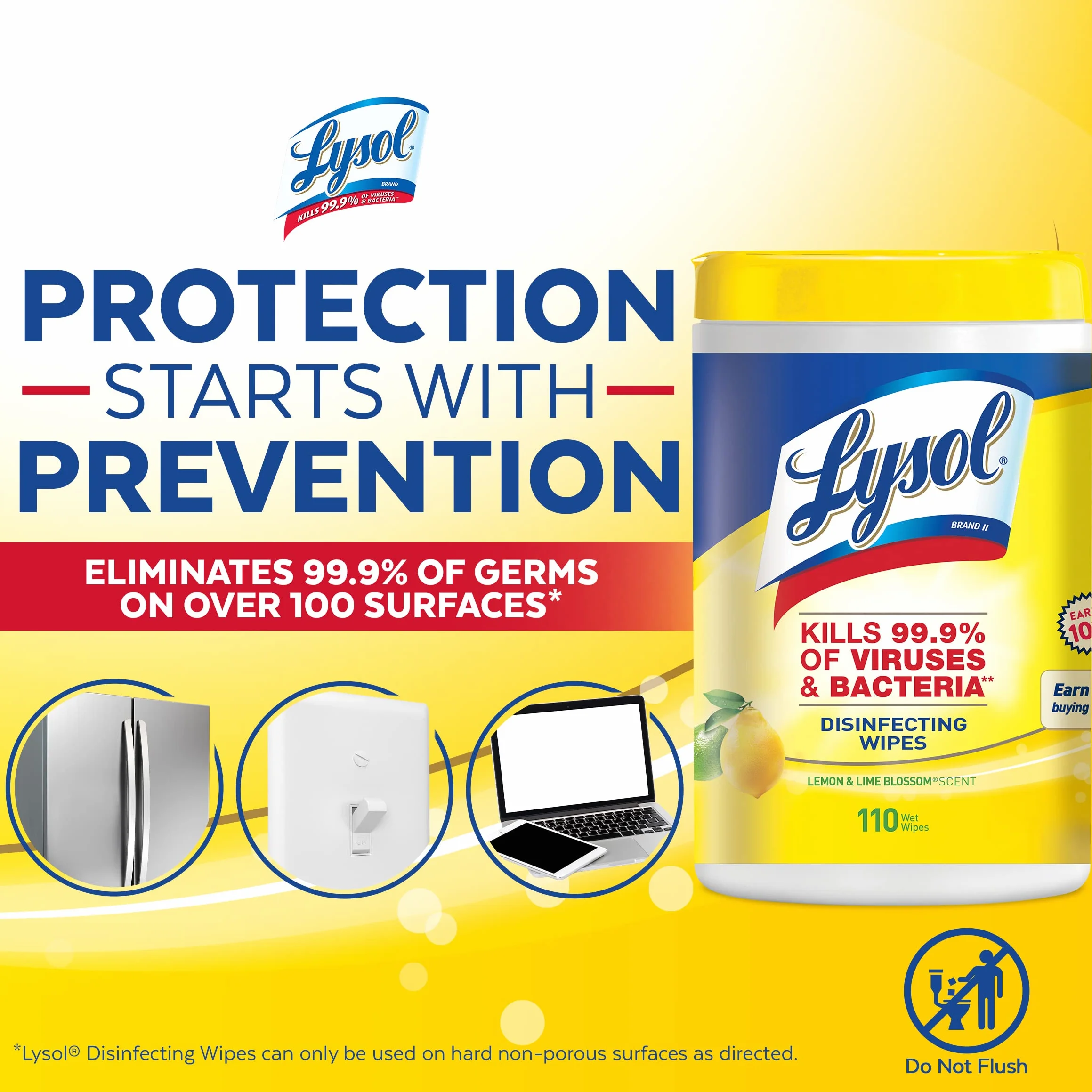 Lysol Disinfecting Wipes, Lemon & Lime Blossom, 80ct