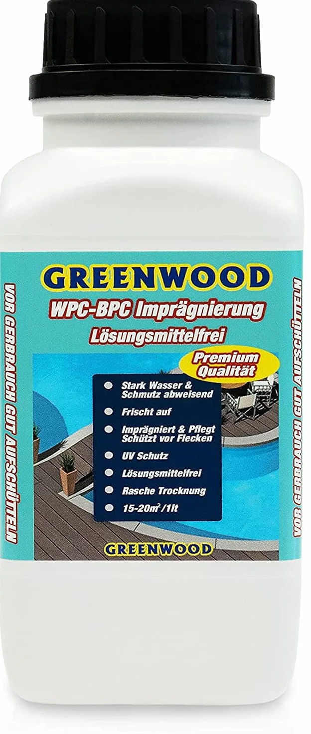 Greenwood - Impregnacja premium WPC - antracyt - szary 750 ml #3L - bez rozpuszczalników - bez oparów - przyjazny dla zwierząt domowych - nieszkodliwy.
