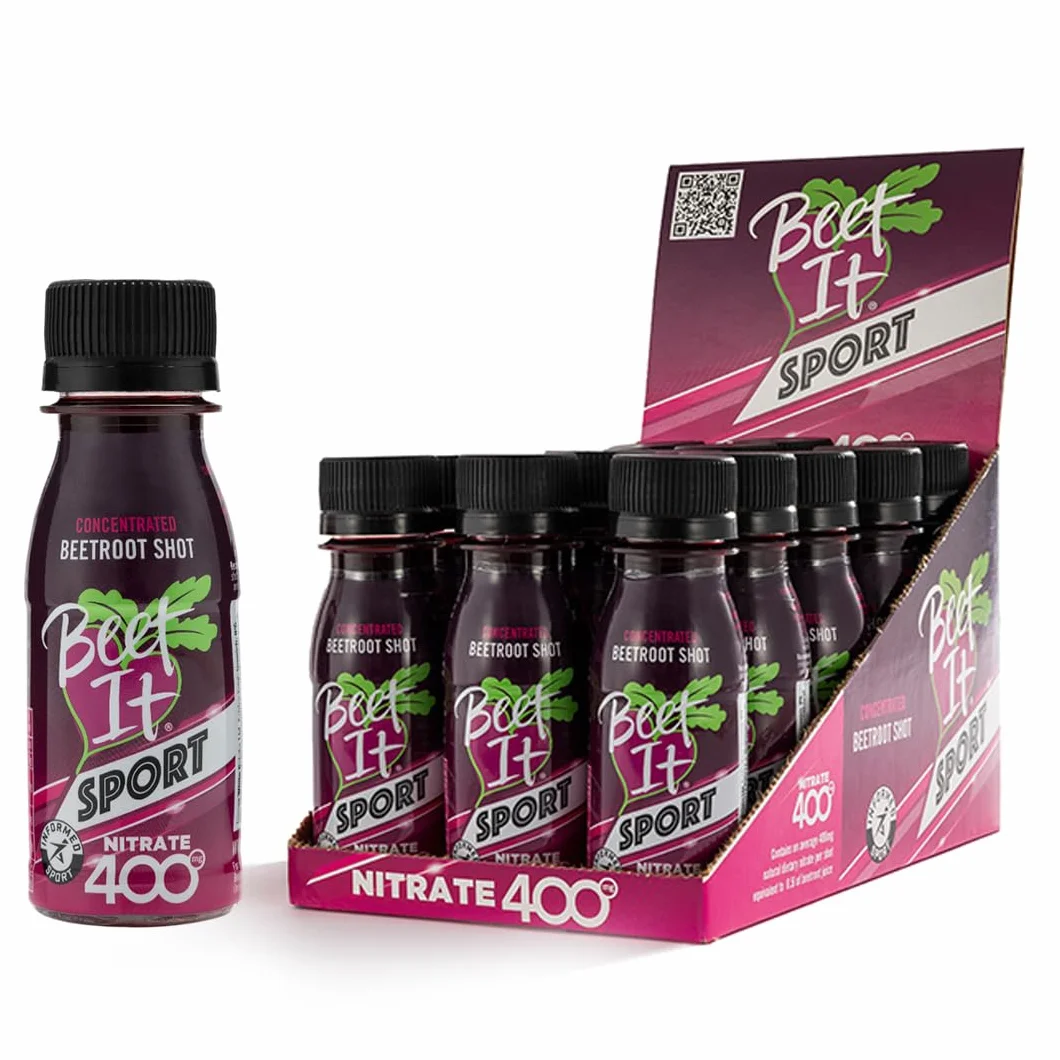 Beet It Sport Nitrate 400 – zastrzyki o wysokiej zawartości azotanu – skoncentrowany sok z buraków (15 x 70 ml) zwiększa wydajność tlenku azotu i wytrzymałość sportową