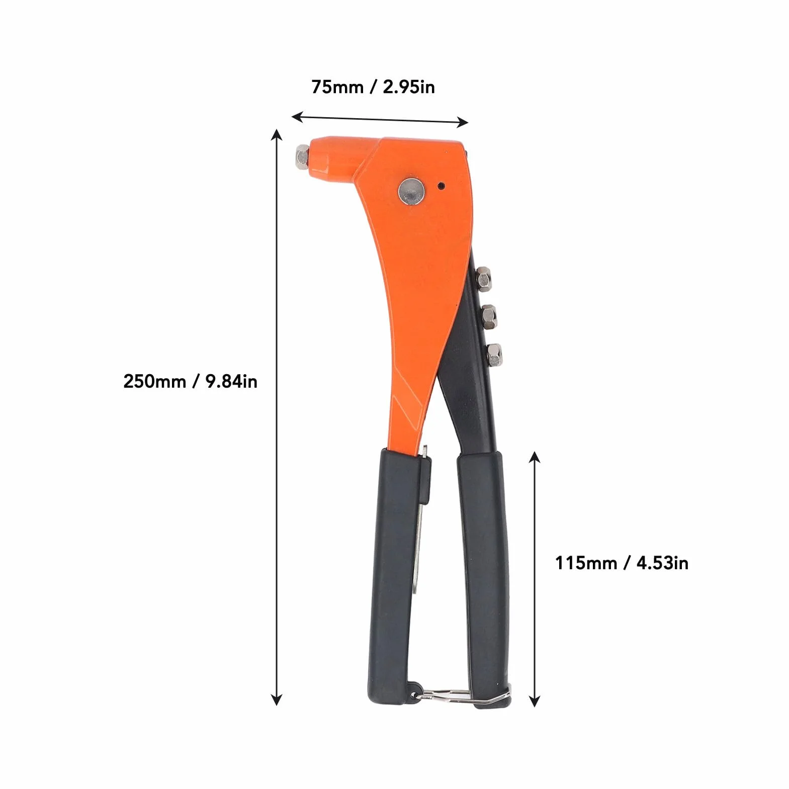 Ręczny Pistolet do Nitowania 2,4 Mm 3,2 Mm 4 Mm 4,8 Mm 4 Wymienne Głowice Ergonomiczna, Oszczędzająca pracę Nitownica Ręczna do Motoryzacji, Kolei, Mebli, Instrumentów