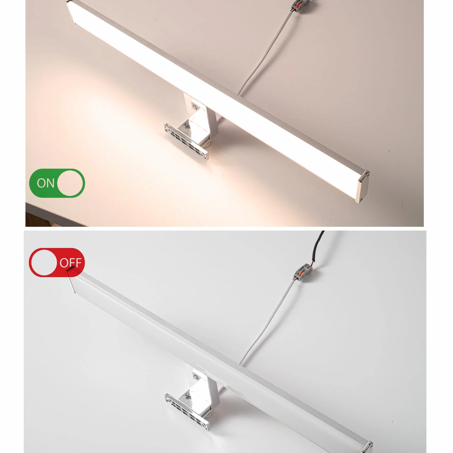 Alpinaluz Lampa ścienna LED do lustra łazienkowego, neutralne białe światło, 4000 K, IP44, aluminiowa obudowa i chromowany uchwyt z poliwęglanu, montaż na ścianie lub szafce (50 cm, 12 W)
